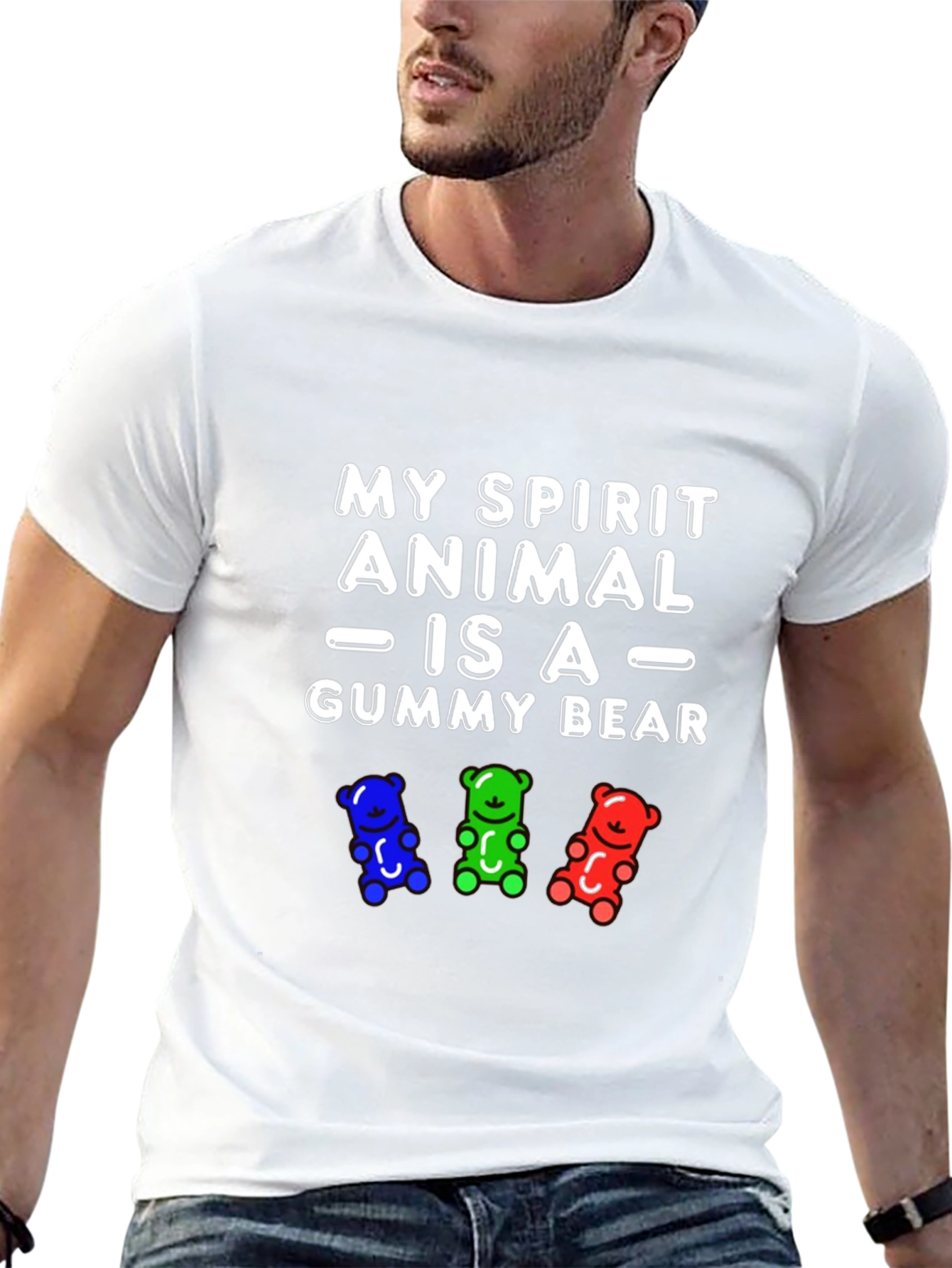 Black Gummy Bear Spirit Animal Graphic T-Shirt view 13
