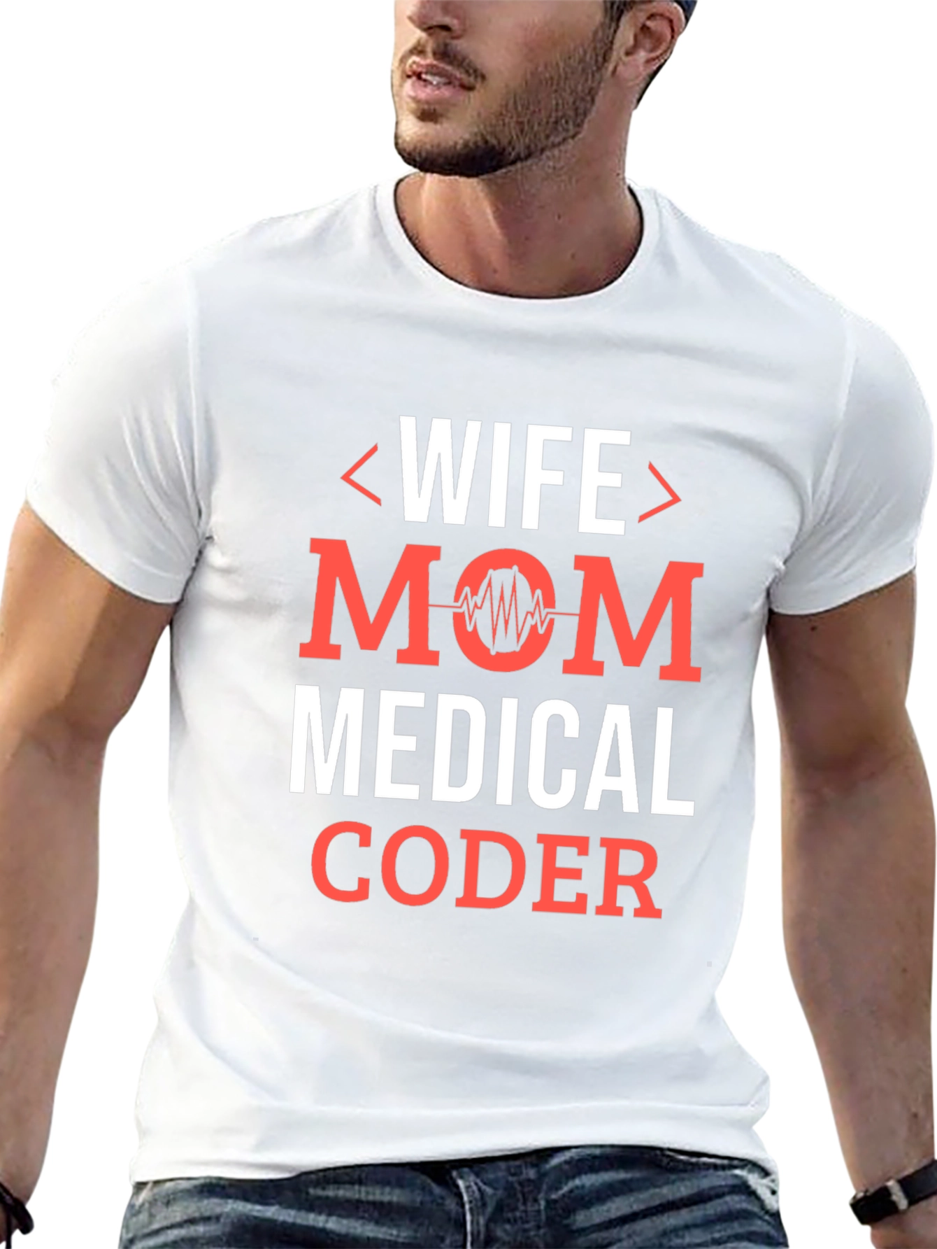Black Wife Mom Medical Coder Graphic T-Shirt view 13