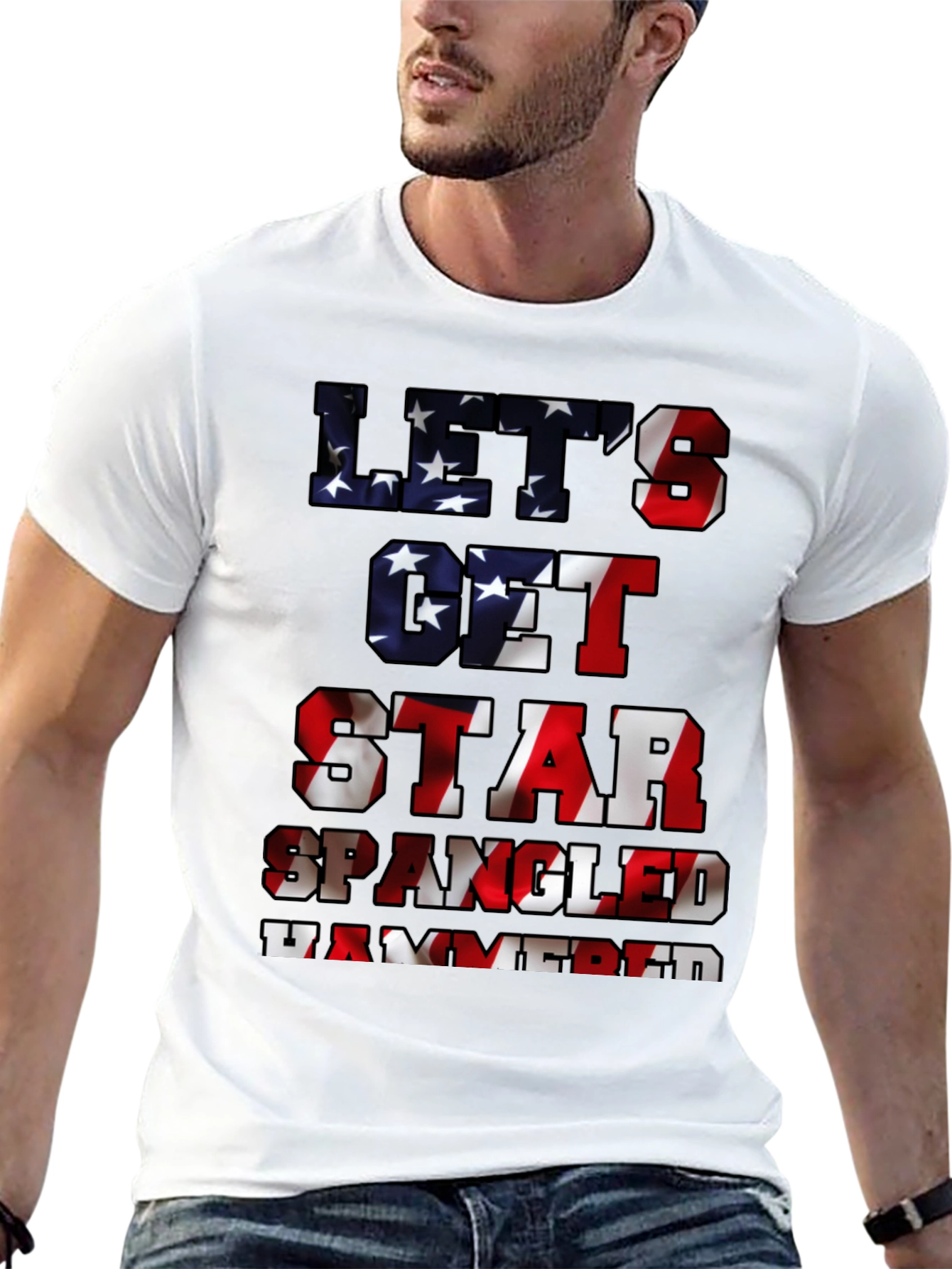 Black Let's Get Star Spangled Hammered Tee view 13