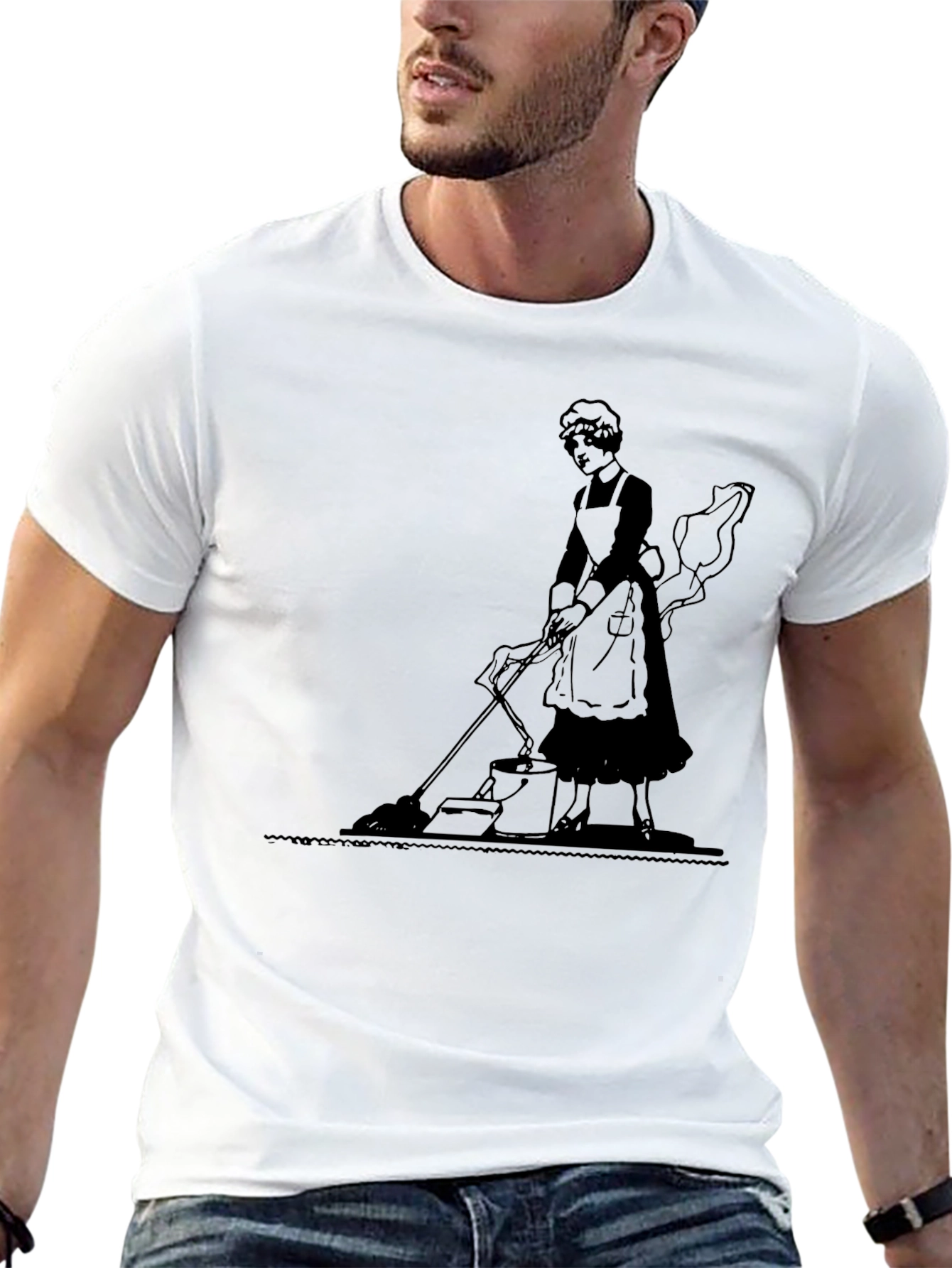 Black Vintage Housekeeper Graphic Tee - Black view 13