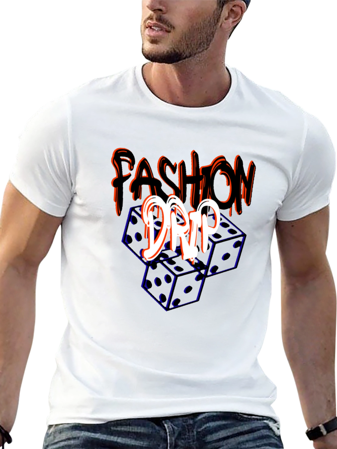 Black Fashion Drip Dice Graphic Tee view 13