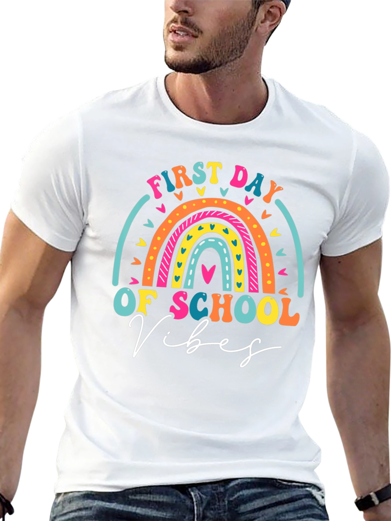 First Day of School Vibes Rainbow T-Shirt - 13