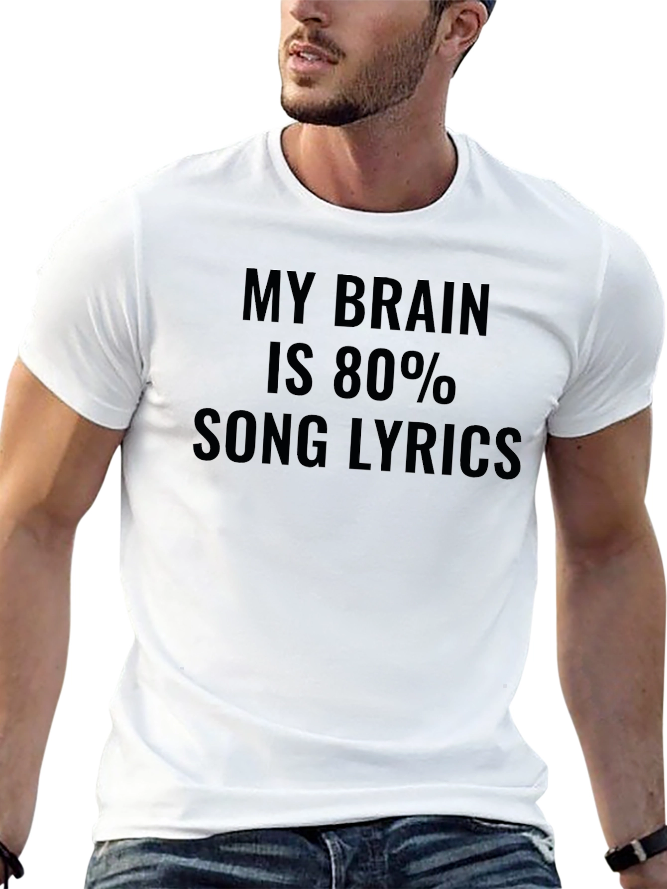 Black My Brain is 80% Song Lyrics Funny Graphic Tee view 13