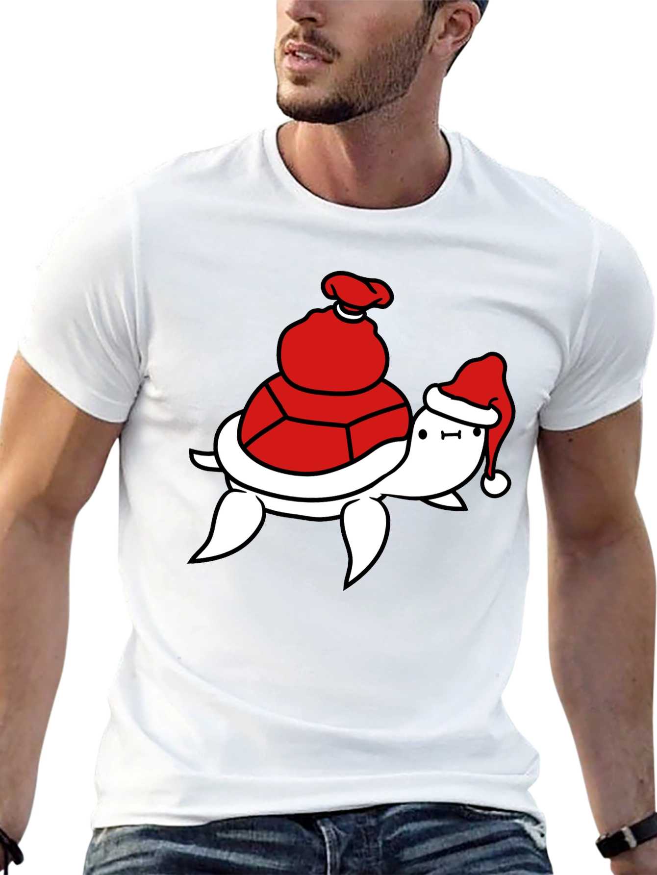 Black Festive Turtle T-Shirt - Holiday Ready view 13