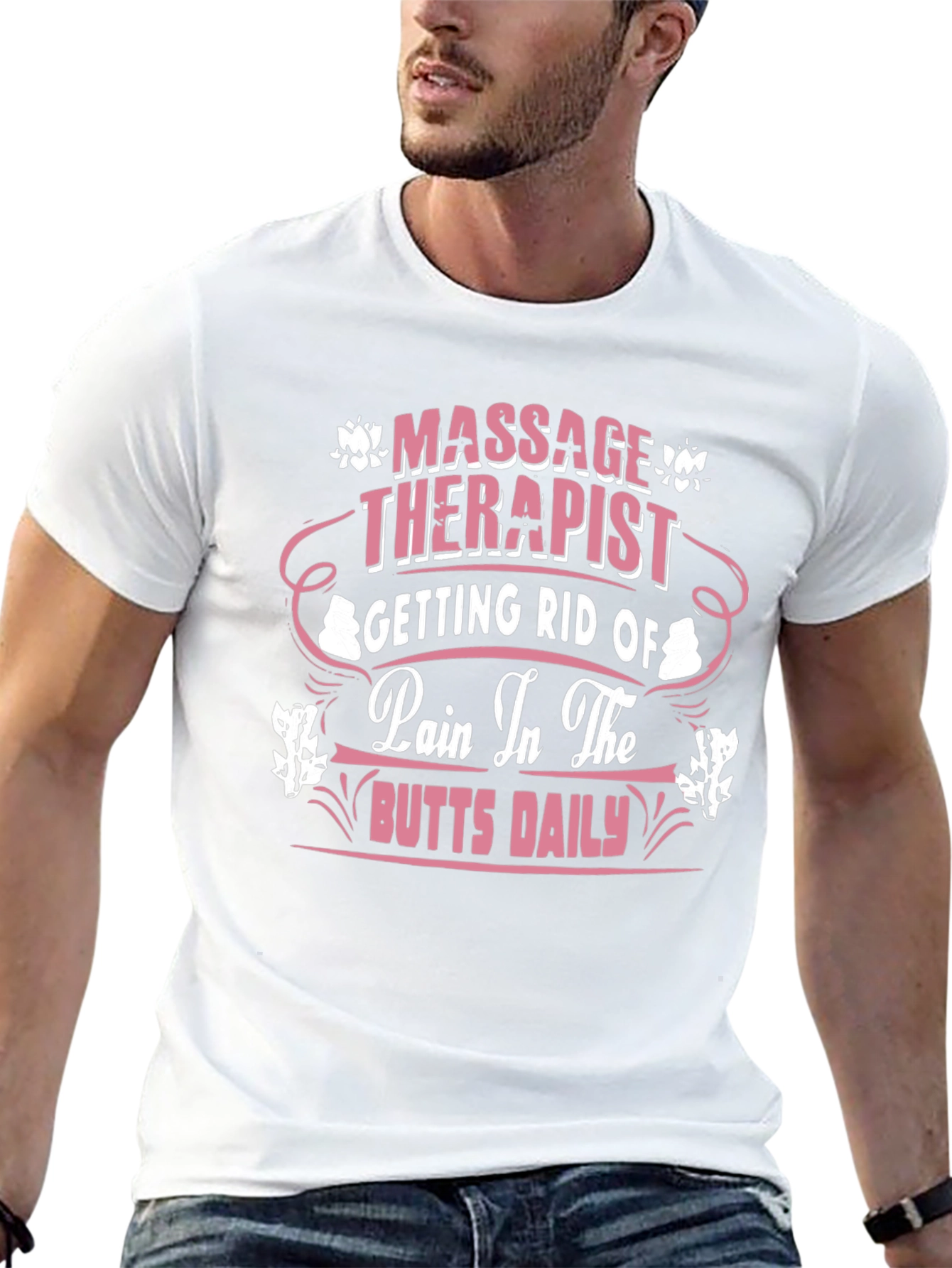 Black Massage Therapist Humor Graphic T-Shirt view 13
