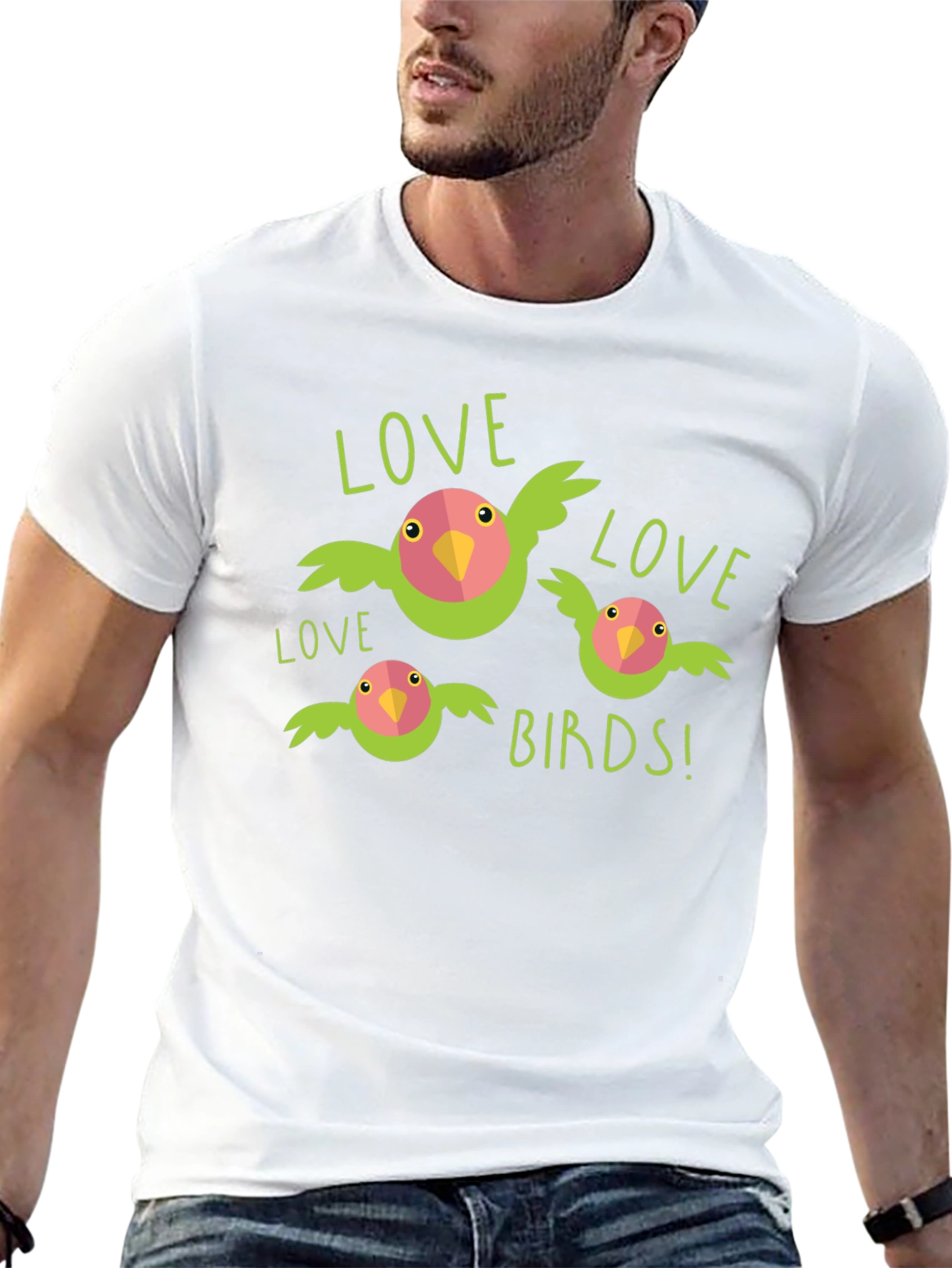Black Love Birds Black T-Shirt view 13