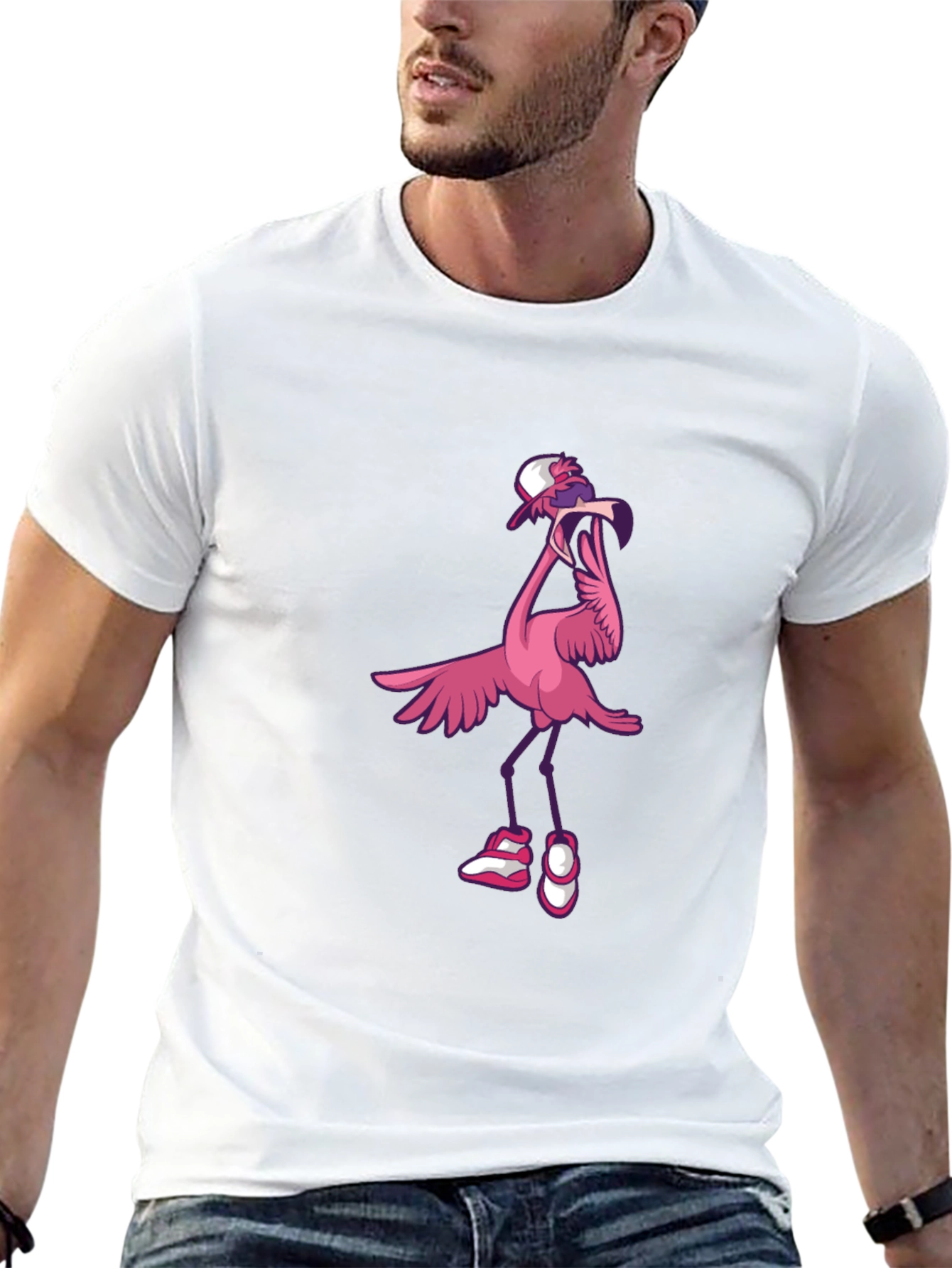 Black Funky Flamingo Graphic T-Shirt view 13