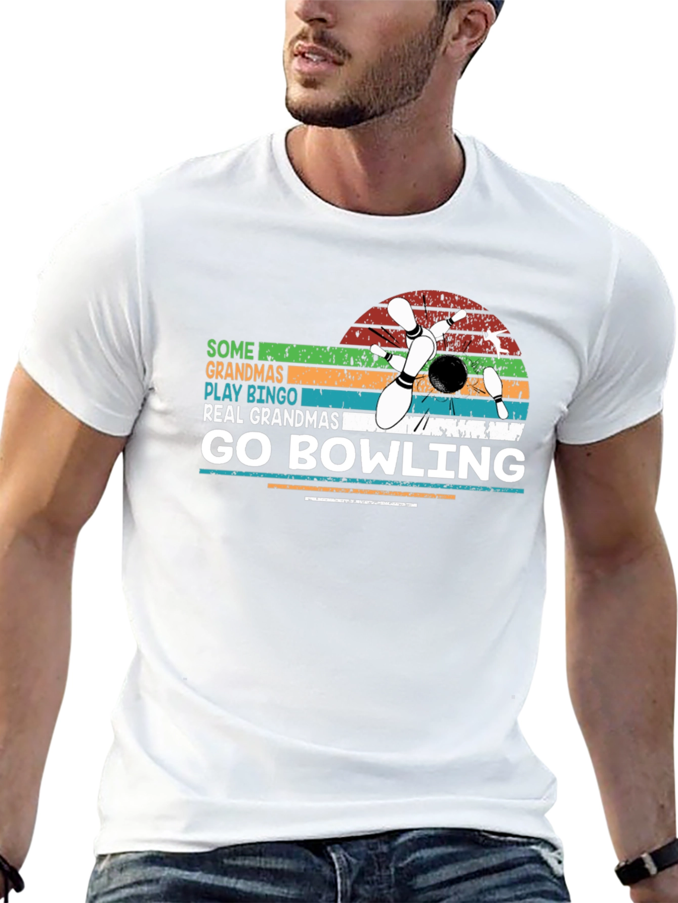 Black Grandma Bowling T-Shirt - Fun Graphic Tee view 13