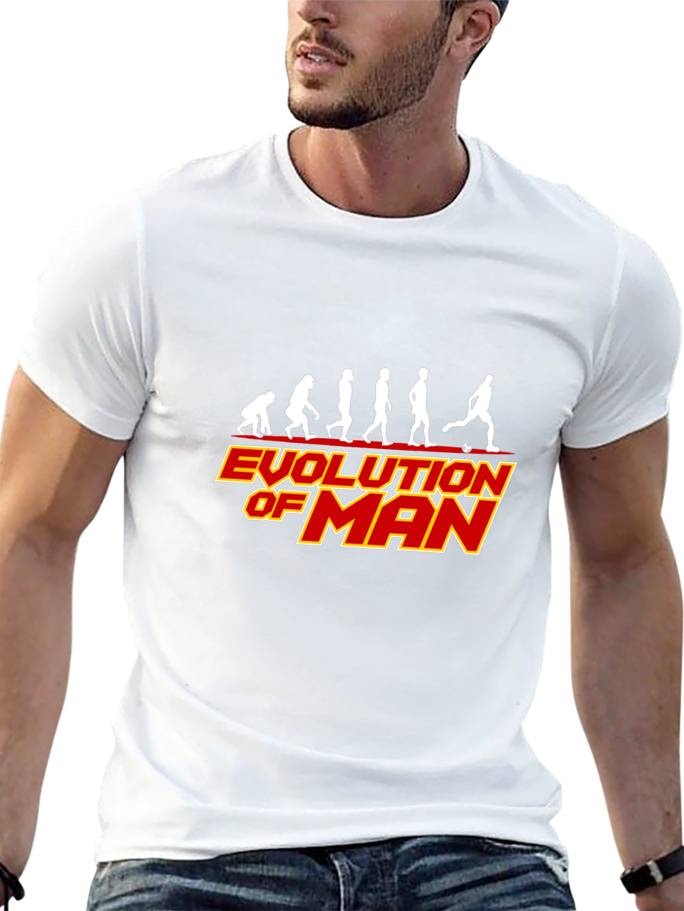 Black Evolution of Man Soccer Black T-Shirt view 13