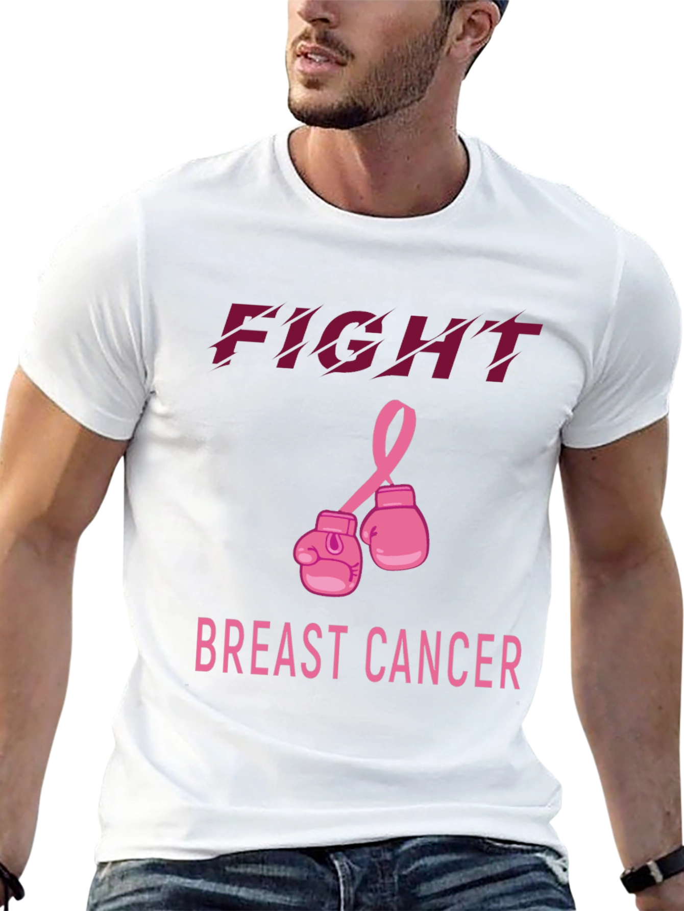 Black Fight Breast Cancer T-Shirt view 13