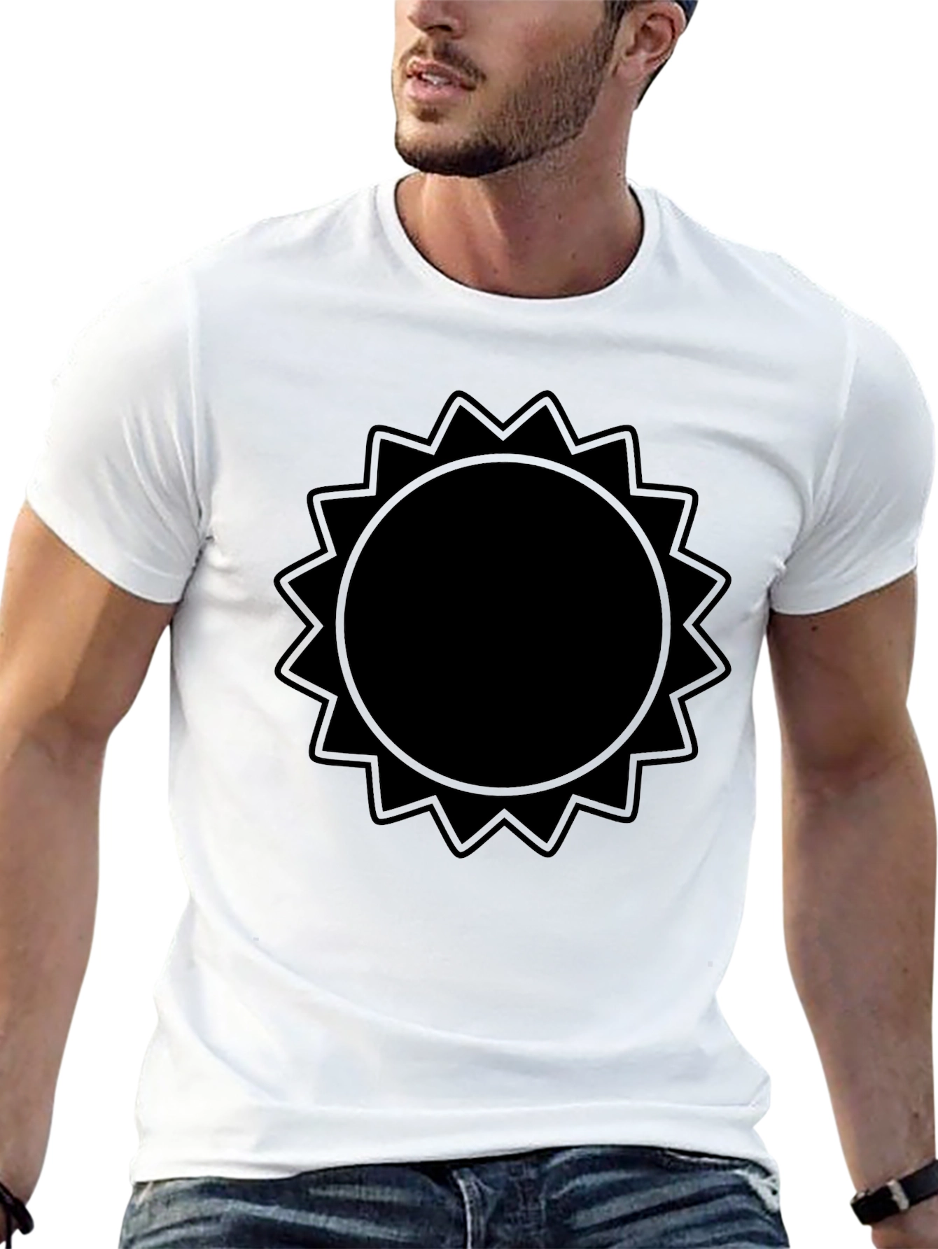 Black Black Sun Graphic Tee - Modern Casual Style view 13
