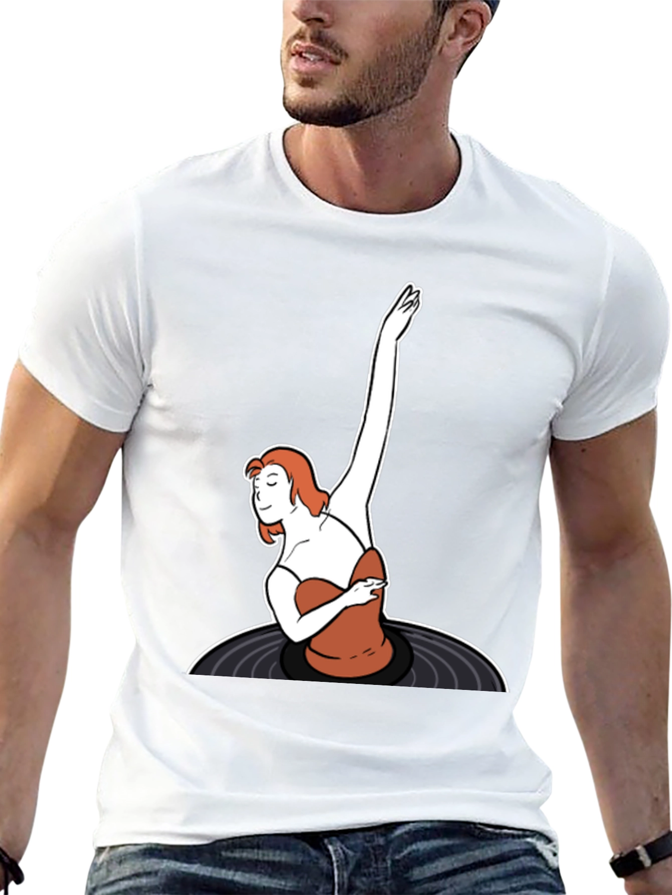 Black Retro Vinyl Dancer Graphic Tee - Black view 13