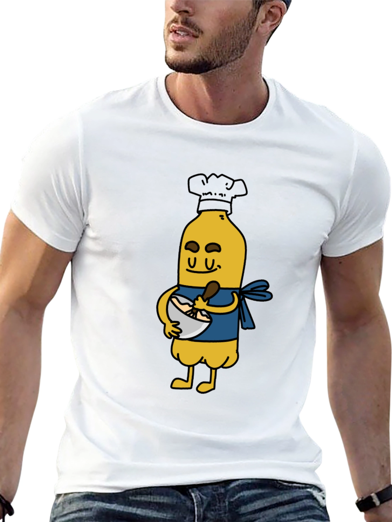 Black Chef Banana Cartoon Black T-Shirt view 13