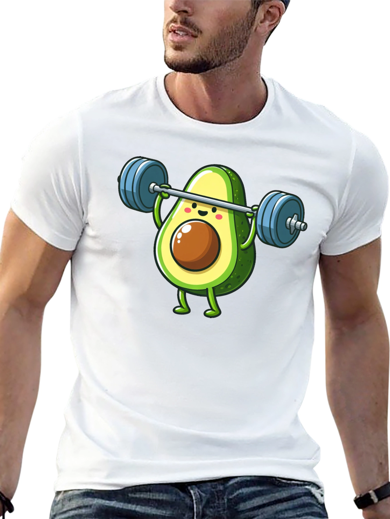 Black Avocado Lifting Barbell Funny Workout T-Shirt view 13