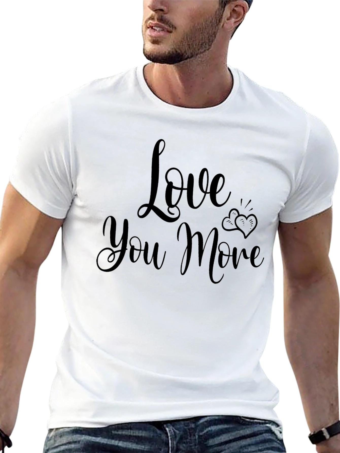 Black Love You More Black Graphic Tee view 13