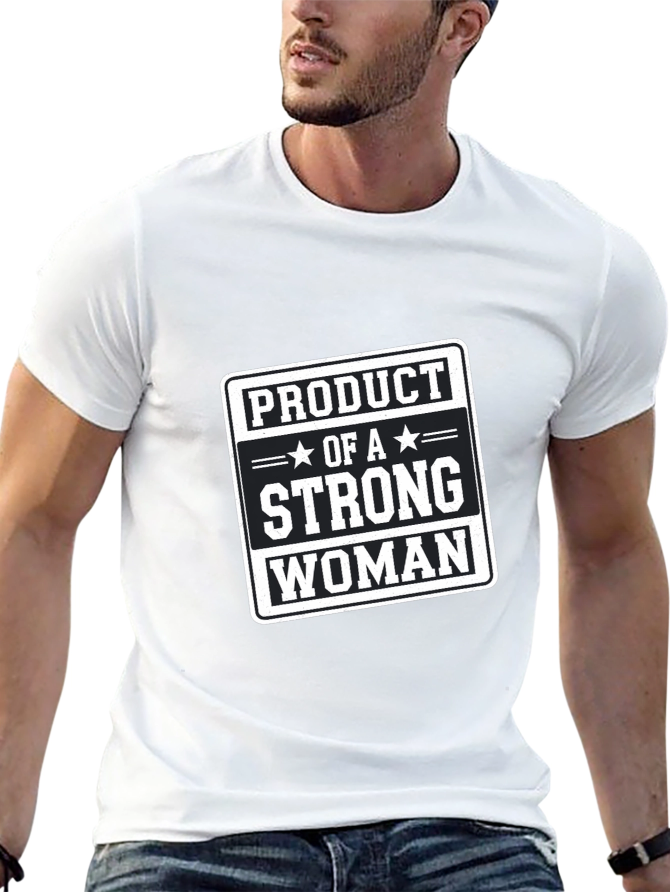 Black Product of a Strong Woman Black Graphic T-Shirt view 13
