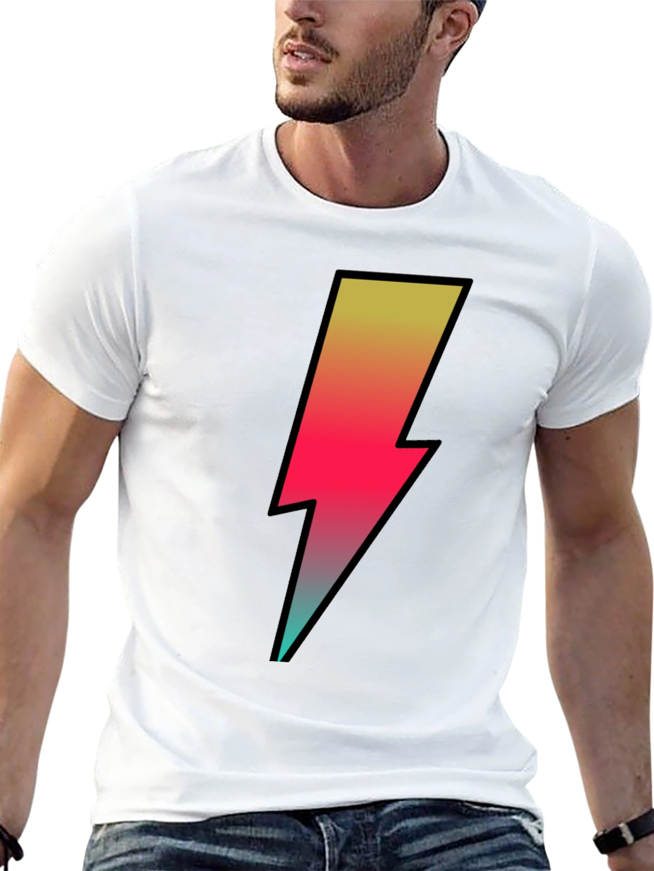 Black Lightning Bolt Graphic Tee - Black view 13