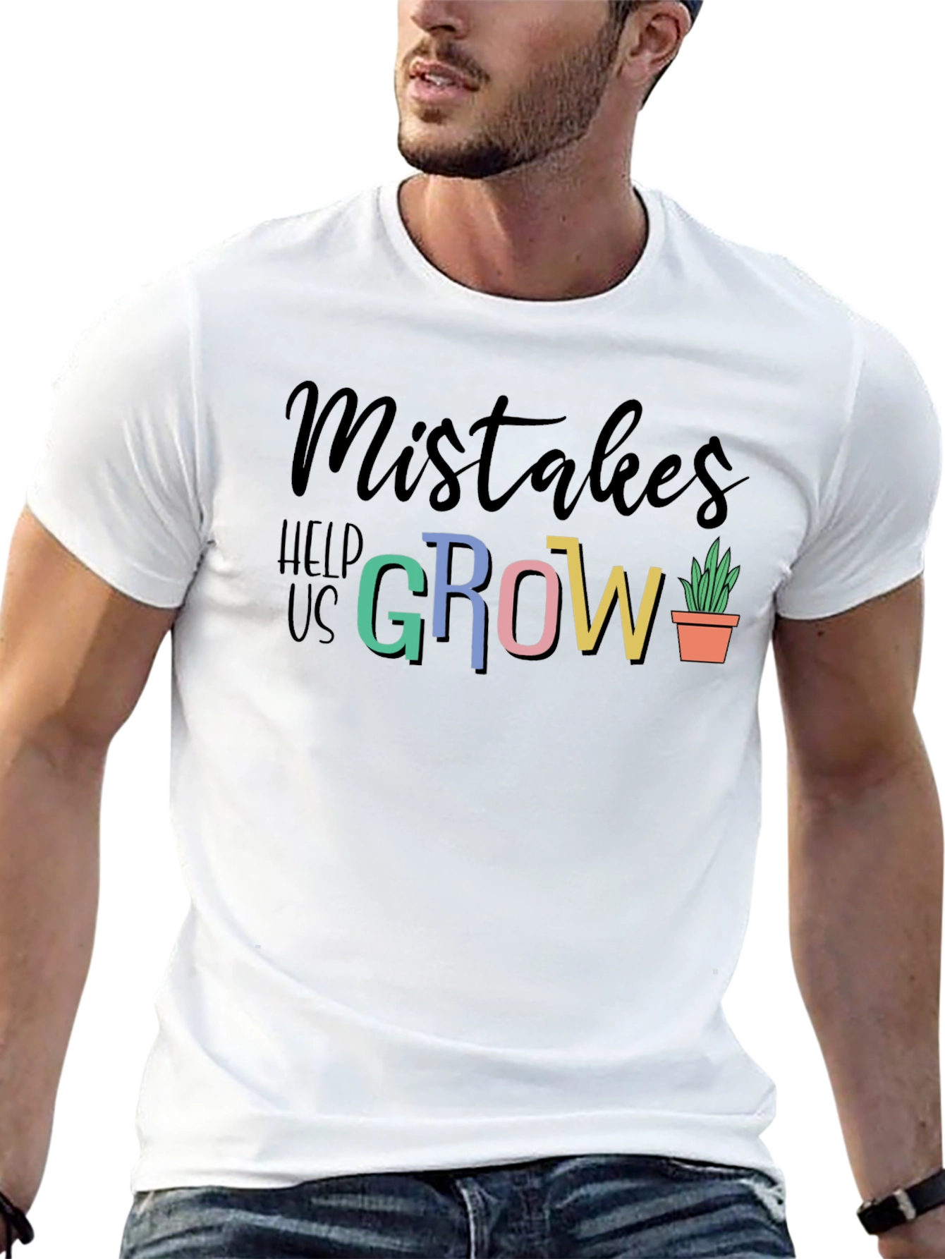 Black Mistakes Help Us Grow T-Shirt - Inspiring Design view 13