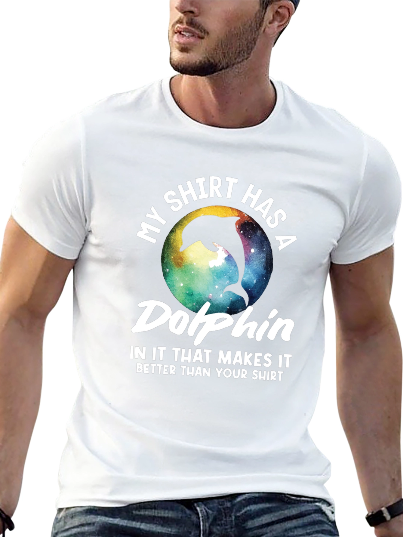 Black Dolphin T-Shirt: My Shirt Has A Dolphin view 13