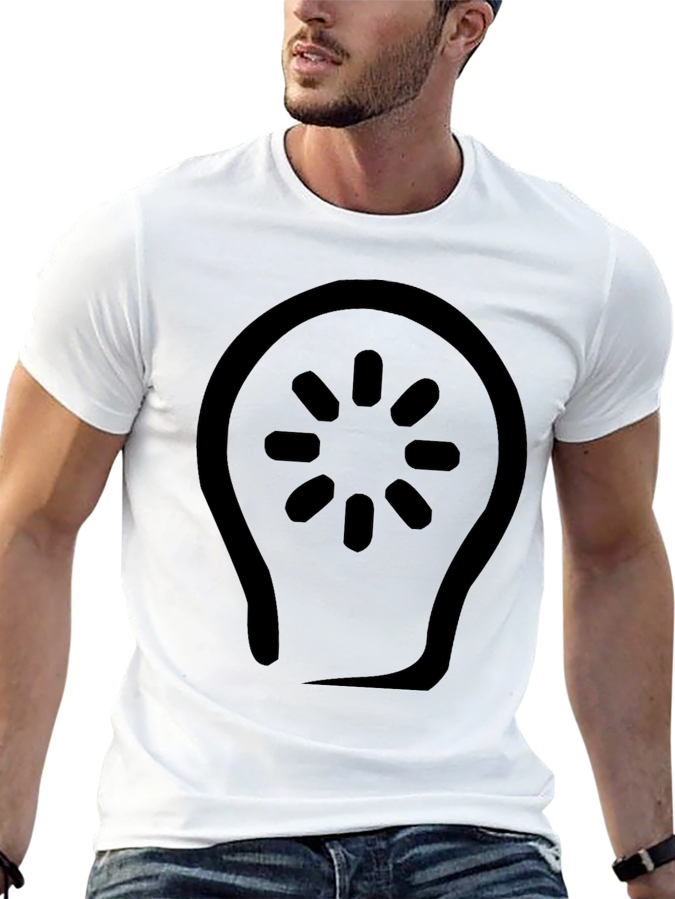 Black Black T-Shirt with Light Bulb Design view 13