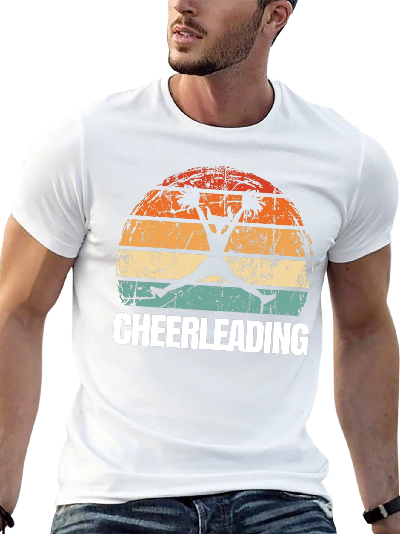 Black Cheerleading Sunset T-Shirt - Vintage Style view 13