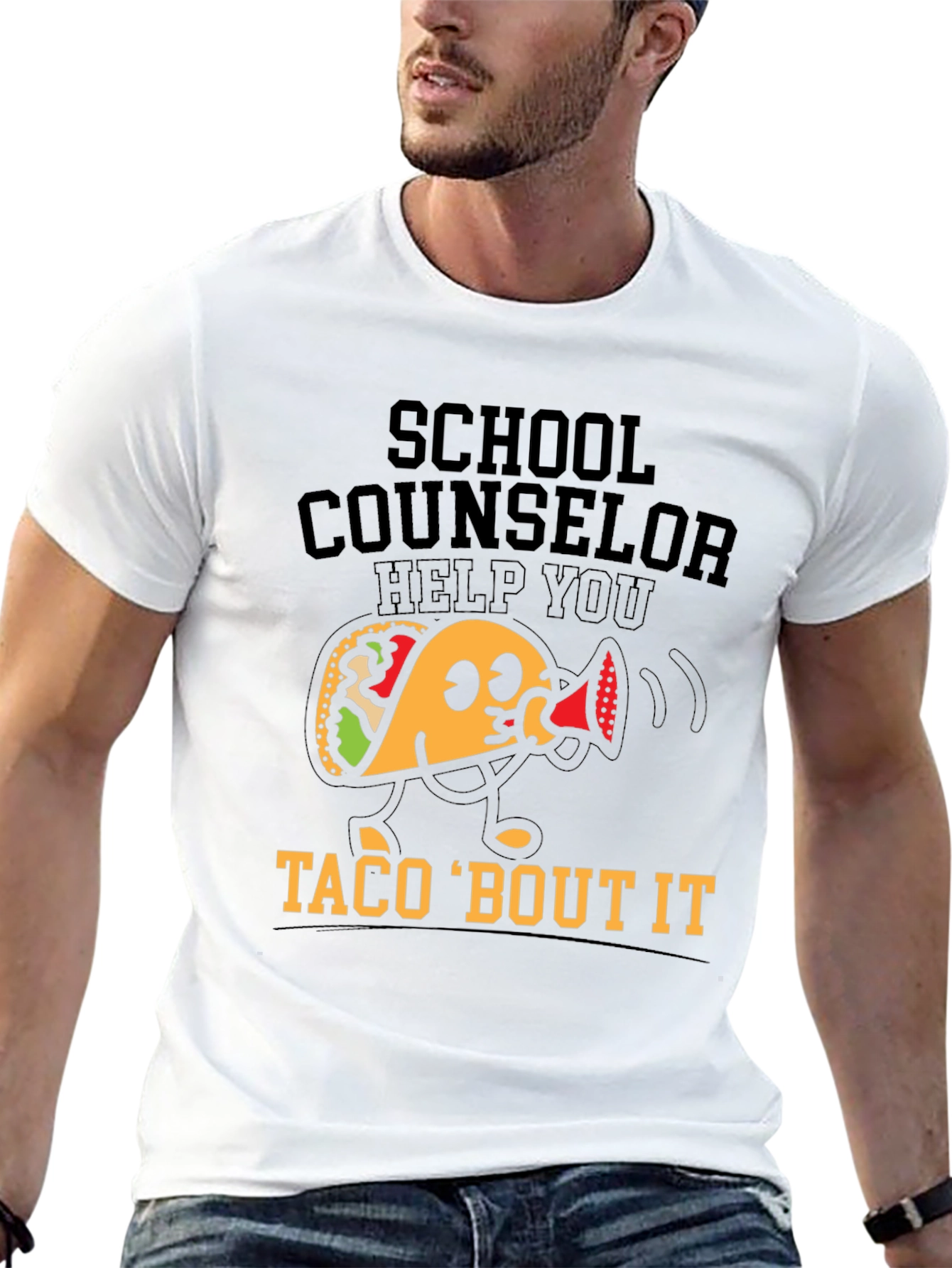 Black School Counselor Taco 'Bout It T-Shirt view 13