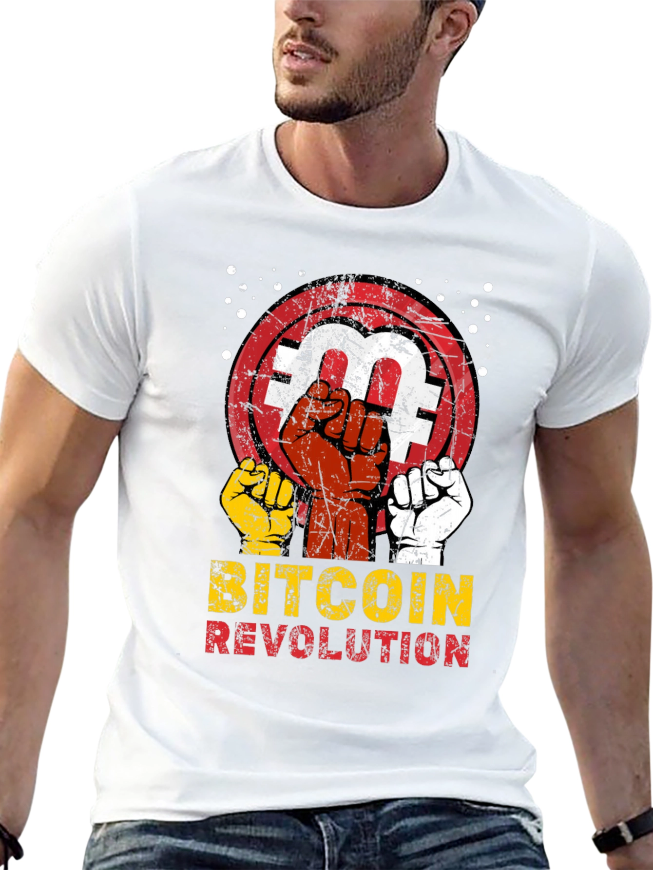 Black Bitcoin Revolution Graphic Tee view 13