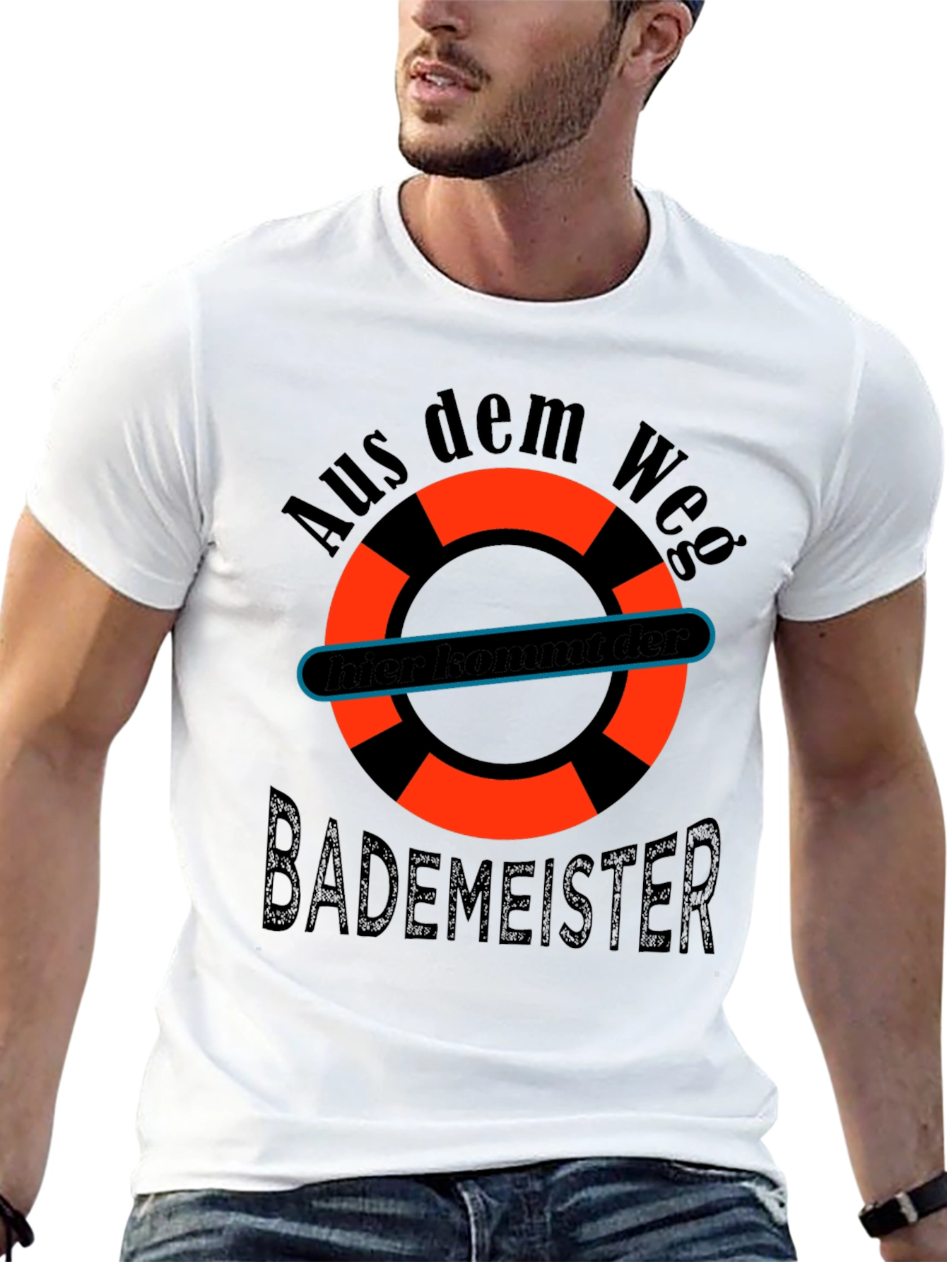 Black Funny Bademeister Lifeguard T-Shirt view 13