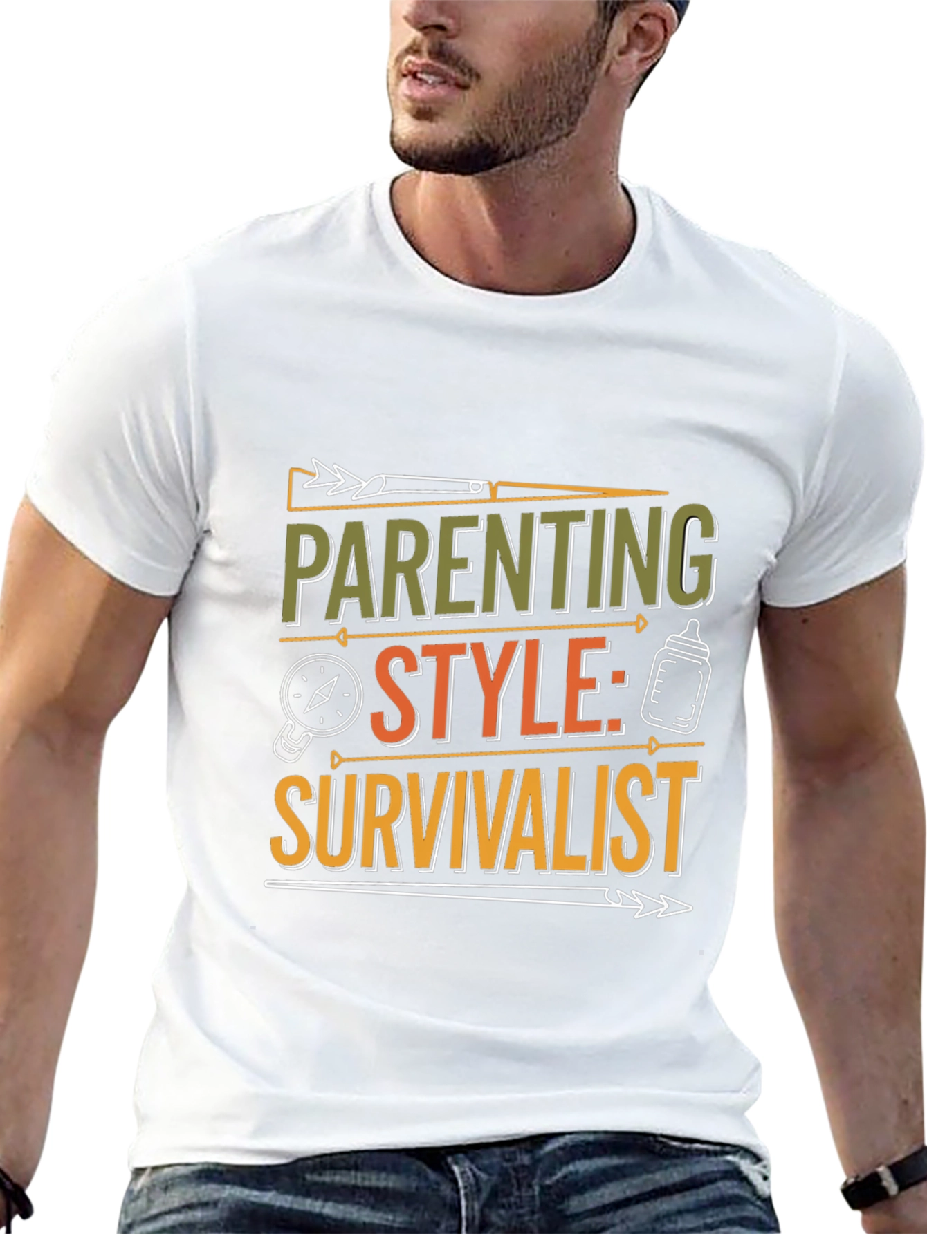 Black Parenting Style: Survivalist T-Shirt - Black Crew Neck Tee view 13