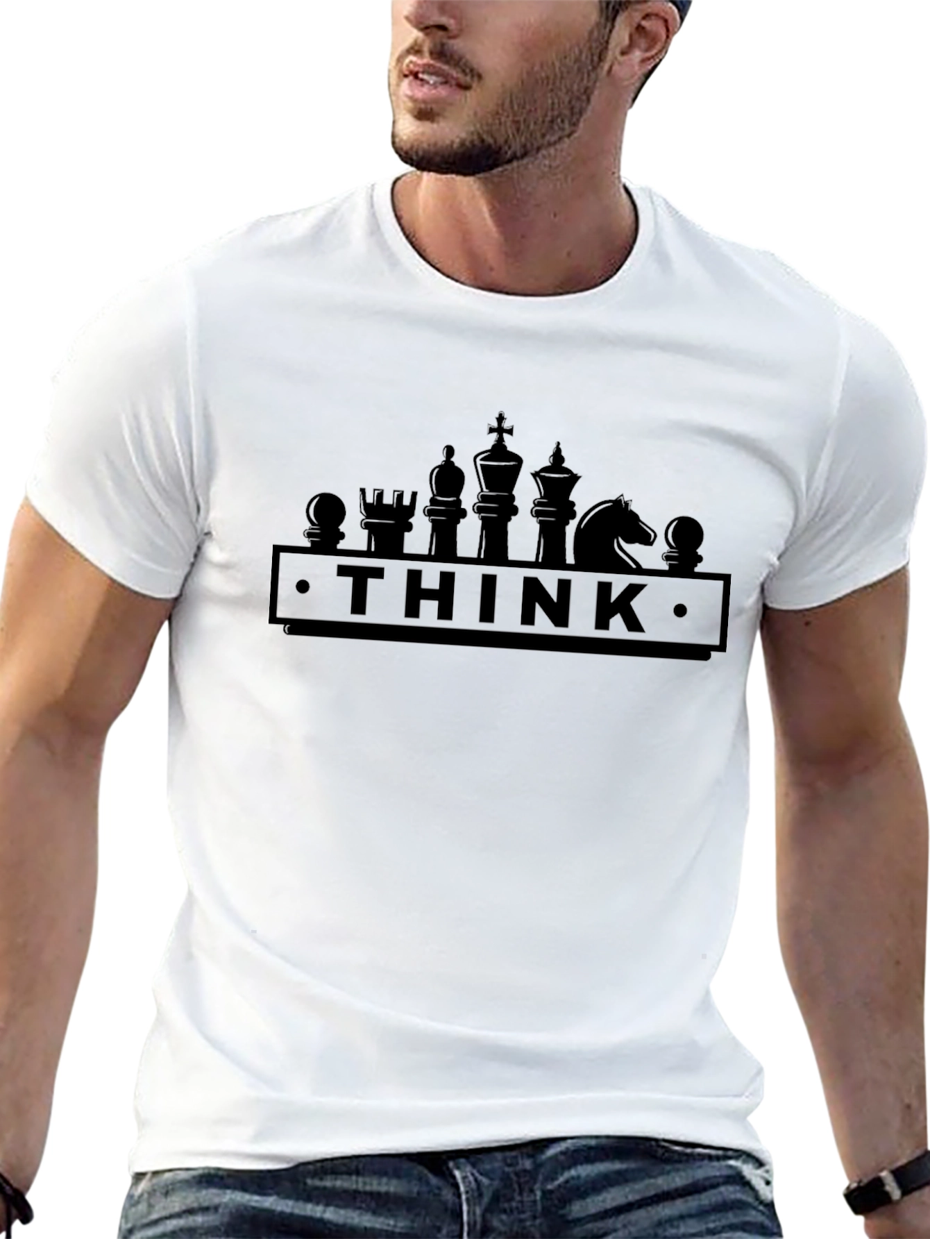 Black Think Chess Graphic Tee - Strategic Style view 13