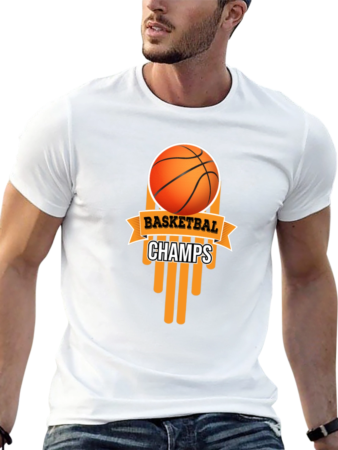 Black Basketball Champs Black Graphic T-Shirt view 13