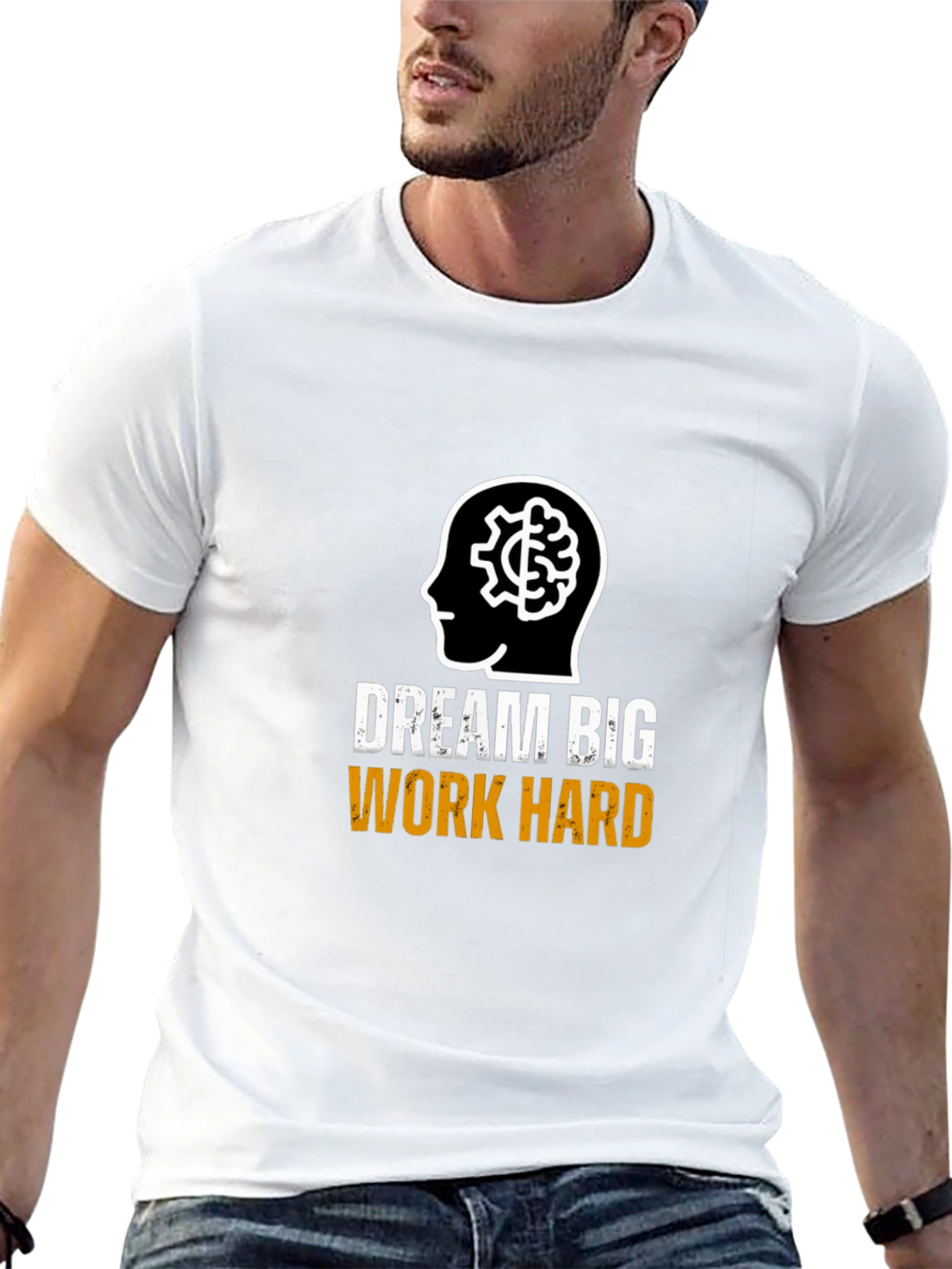 Black Dream Big Work Hard Graphic T-Shirt view 13