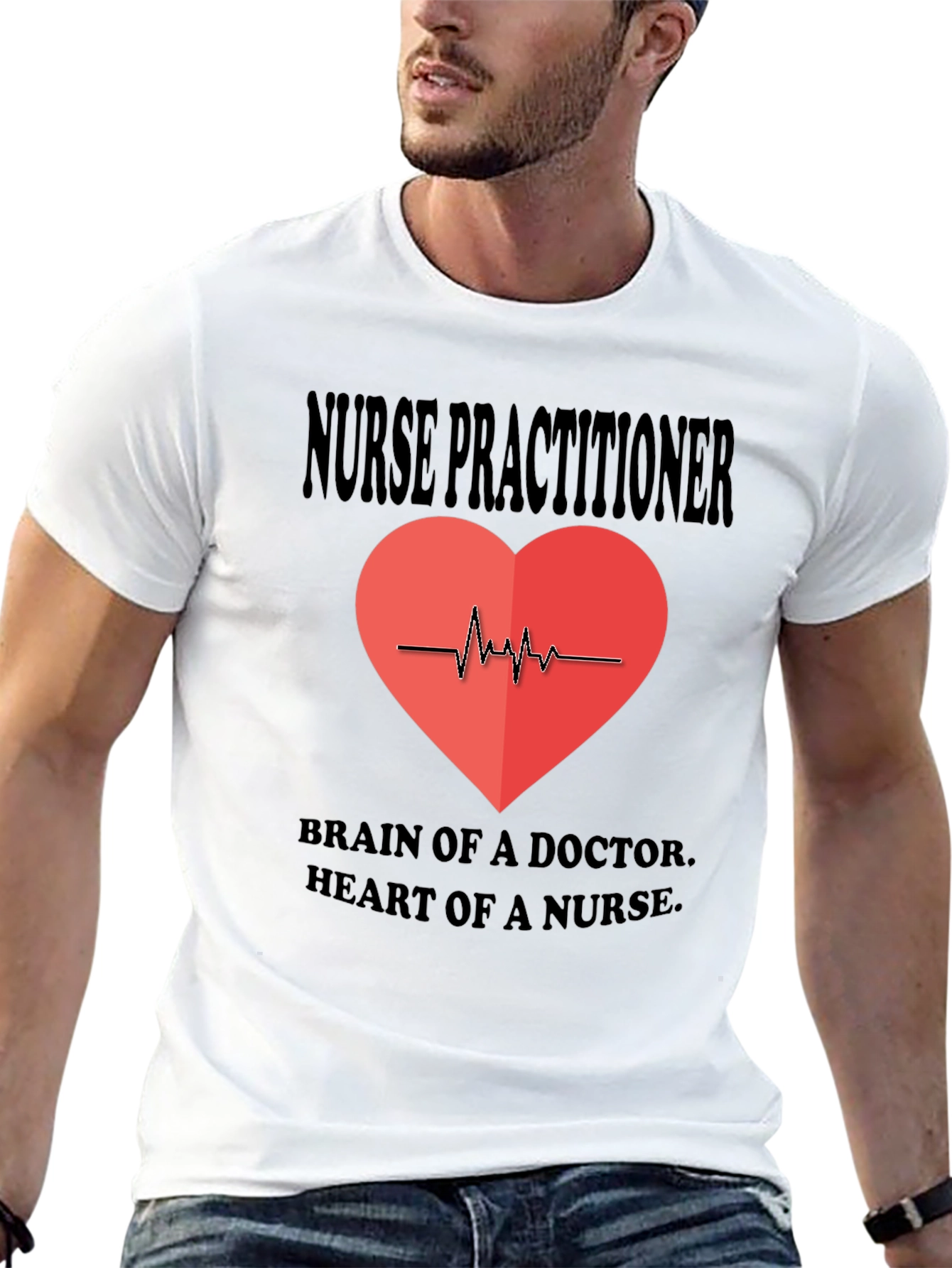 Black Nurse Practitioner Heartbeat T-Shirt view 13