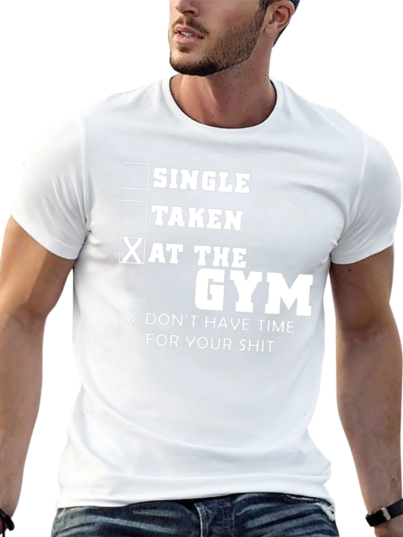 Gym Humor Graphic Tee - Single Taken at the Gym - 13