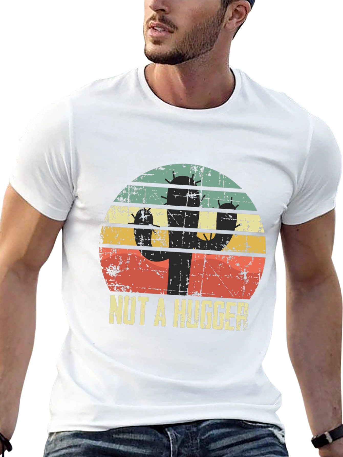 Black Cactus Humor Graphic Tee - "Nut A Hugger" view 13