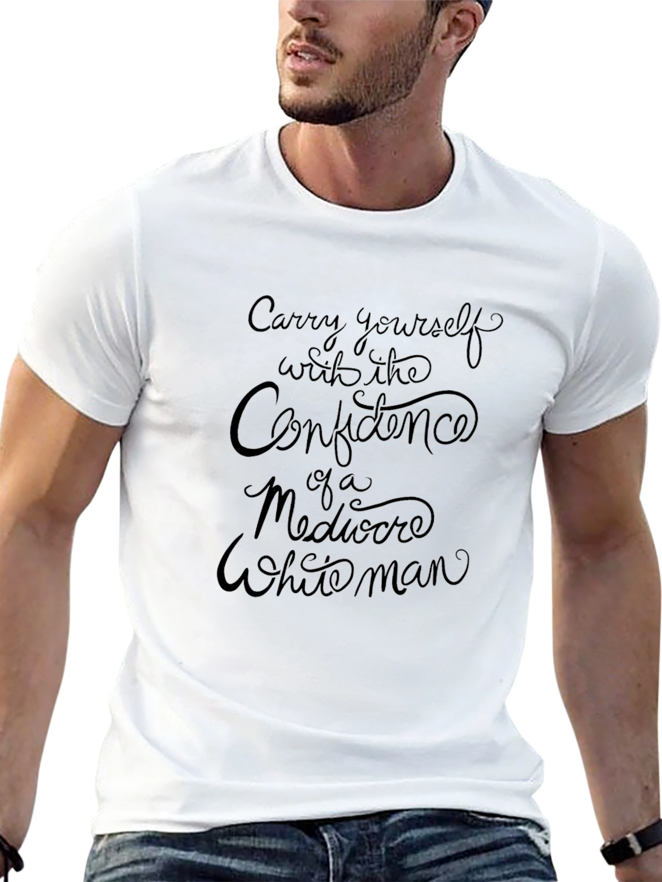 Black Confidence Slogan Black T-Shirt view 13