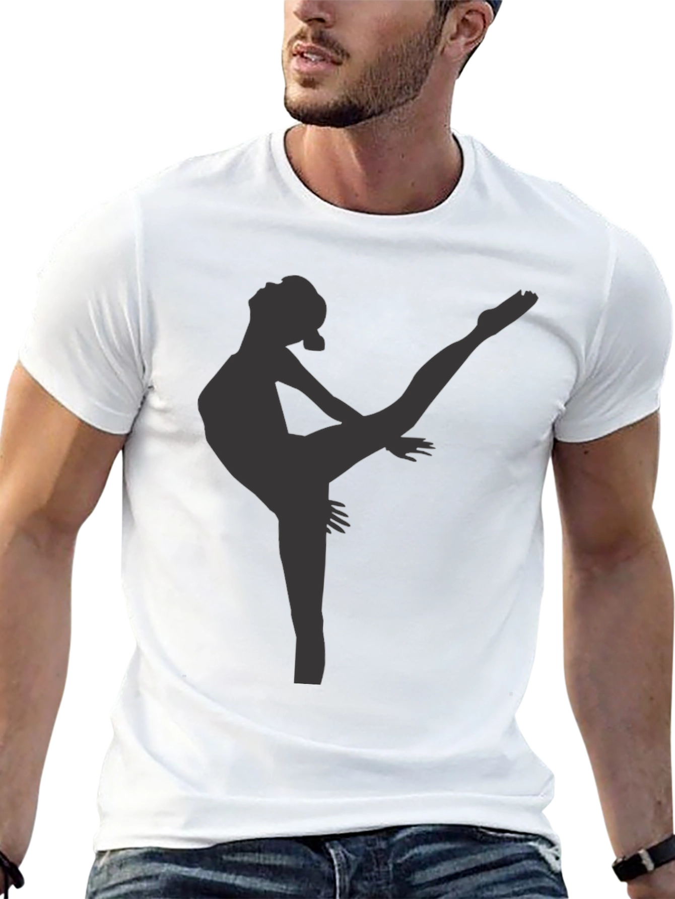 Black Dancer Silhouette Black T-Shirt view 13
