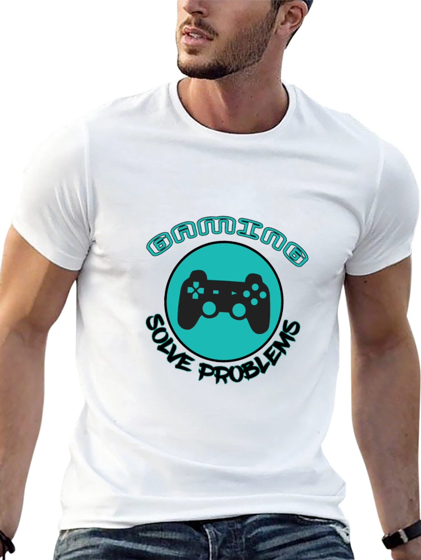 Black Gaming Solves Problems T-Shirt view 13