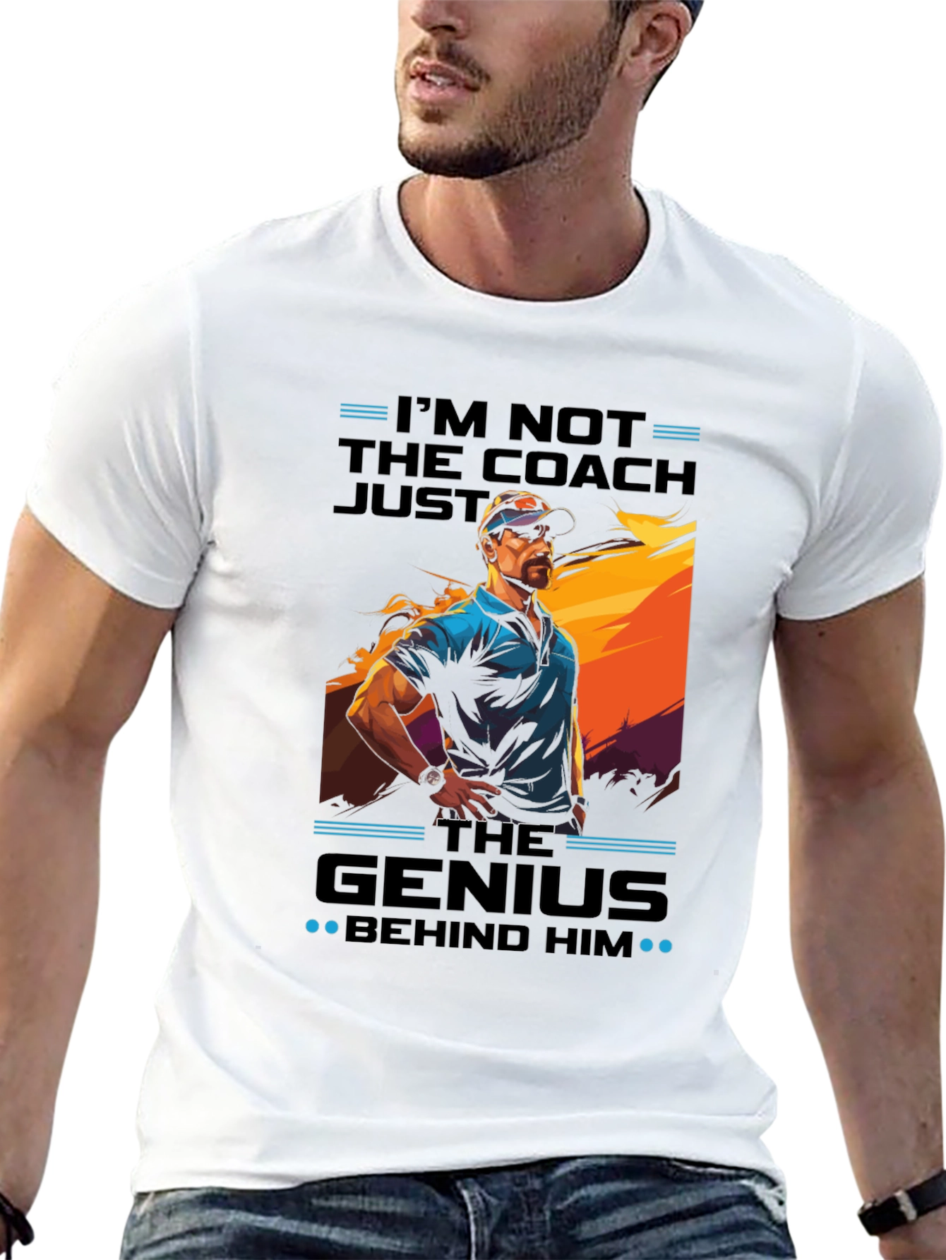Black I'm Not The Coach, Just The Genius Graphic Tee view 13