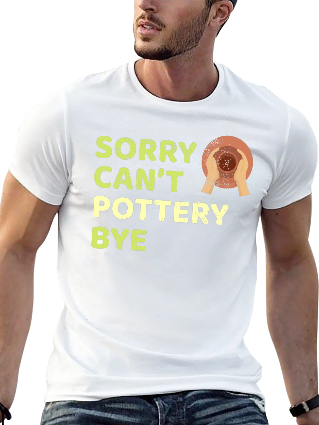 Black Sorry Can't Pottery Bye T-Shirt view 13
