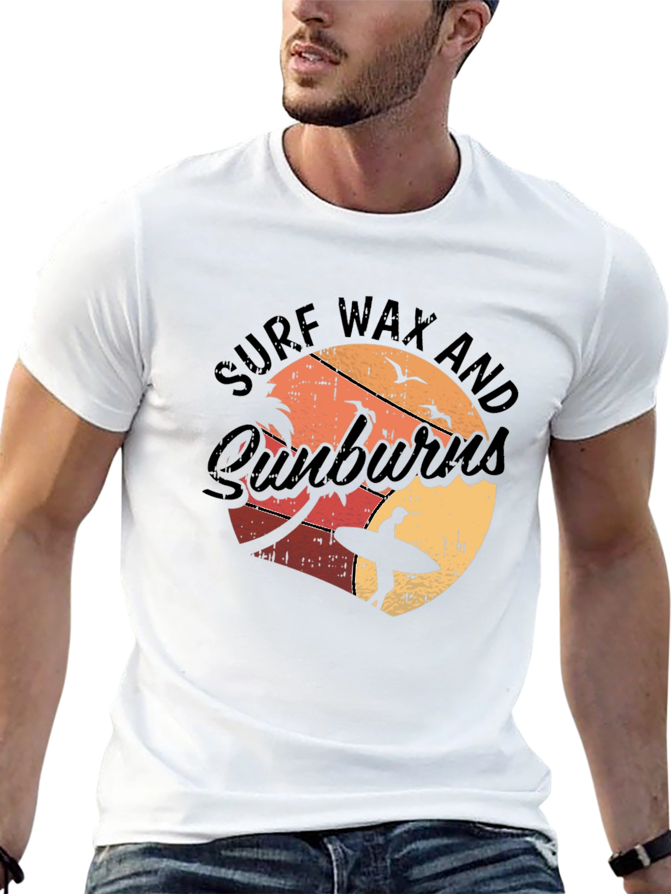 Black Surf Wax and Sunburns T-Shirt - Beach Vibes view 13