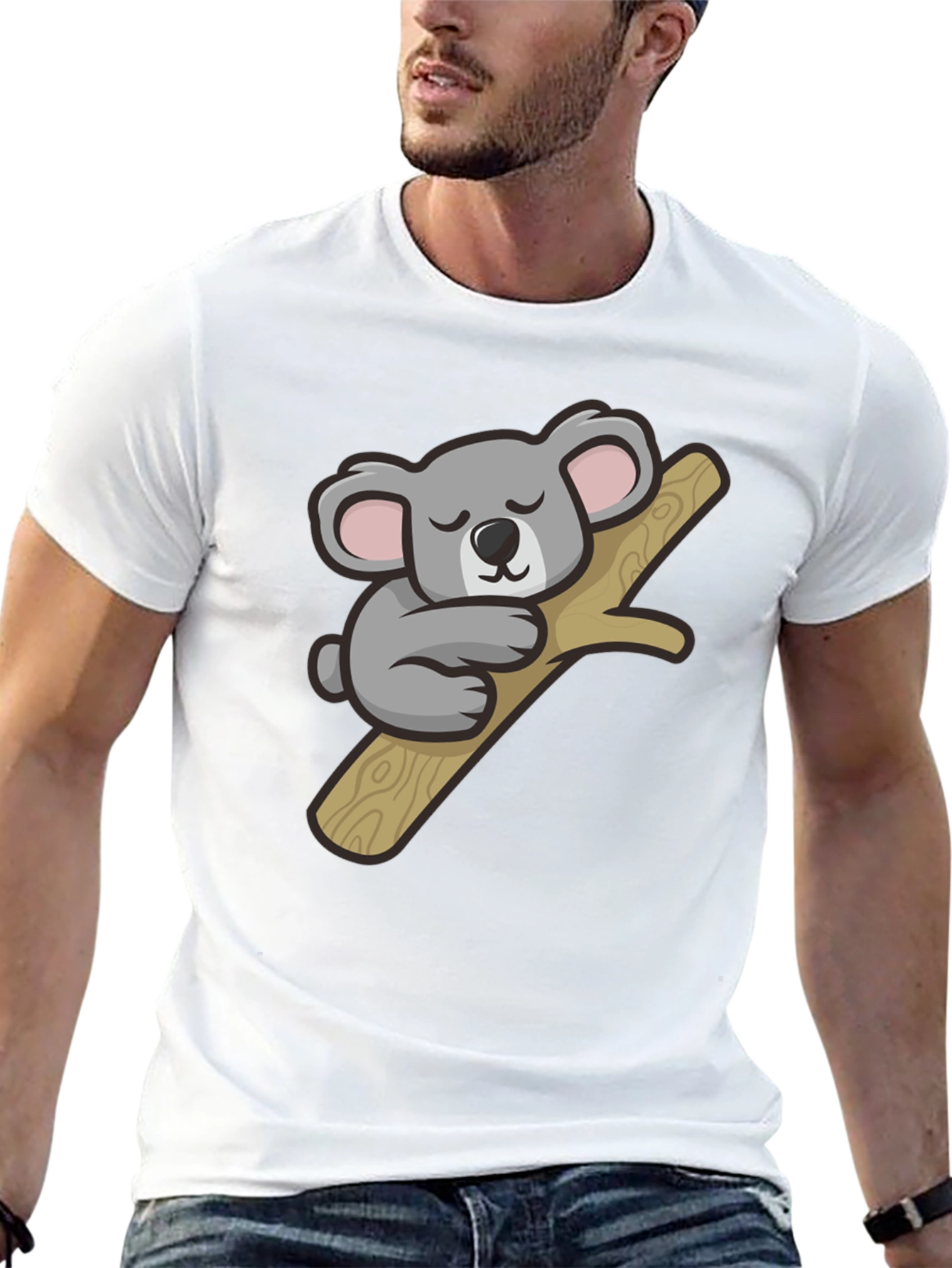 Black Cute Koala Graphic T-Shirt - Soft Cotton Tee view 13