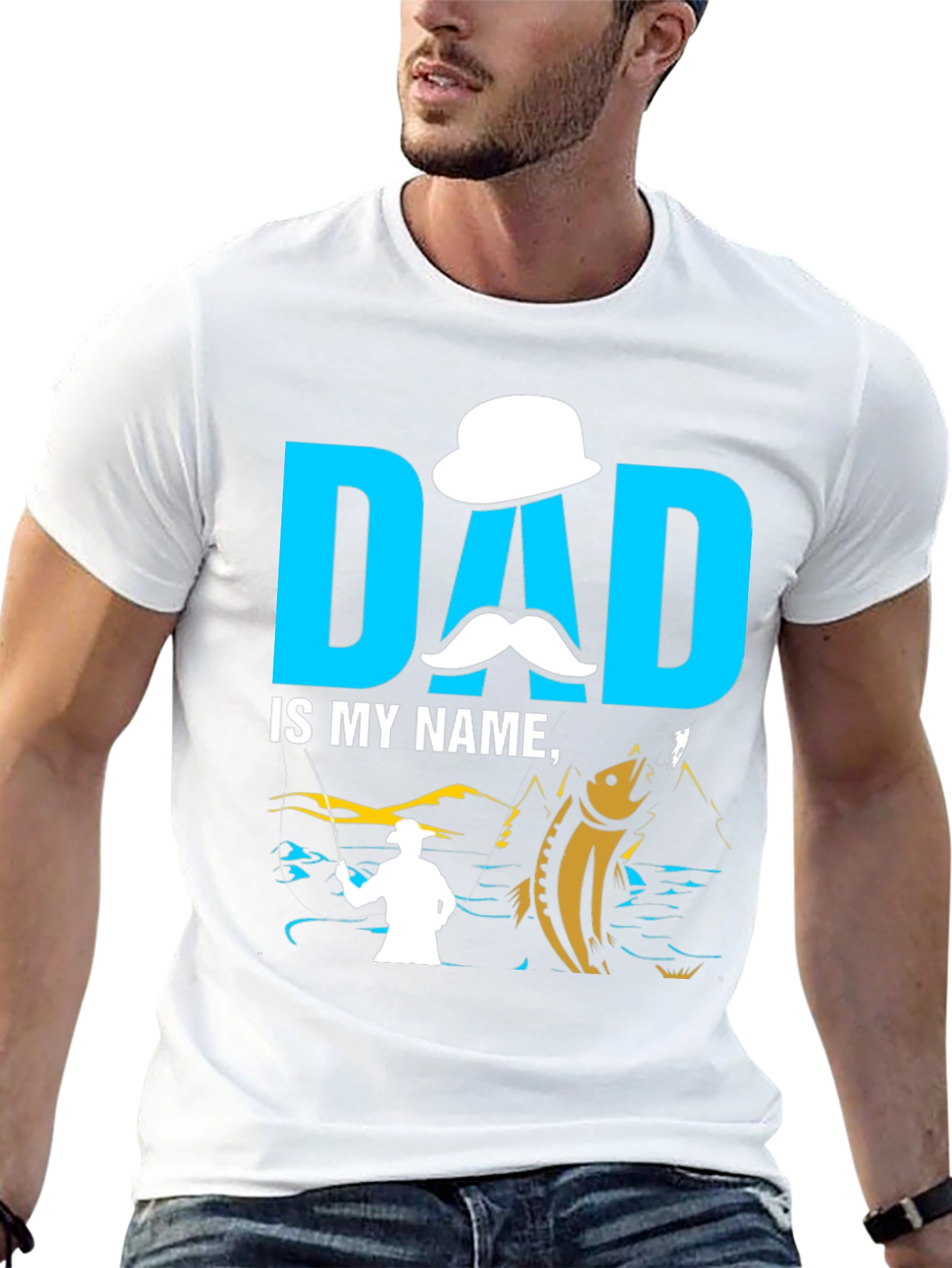 Black Dad is My Name Fishing T-Shirt view 13