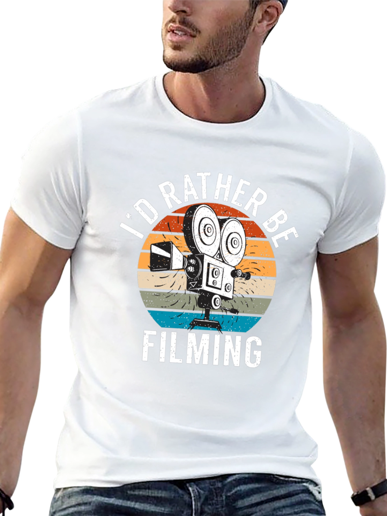 Black I'd Rather Be Filming T-Shirt | Movie Lover Gift view 13