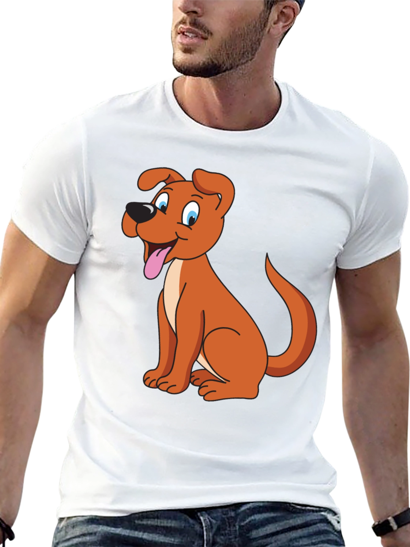 Black Cartoon Dog Graphic Tee - Black view 13