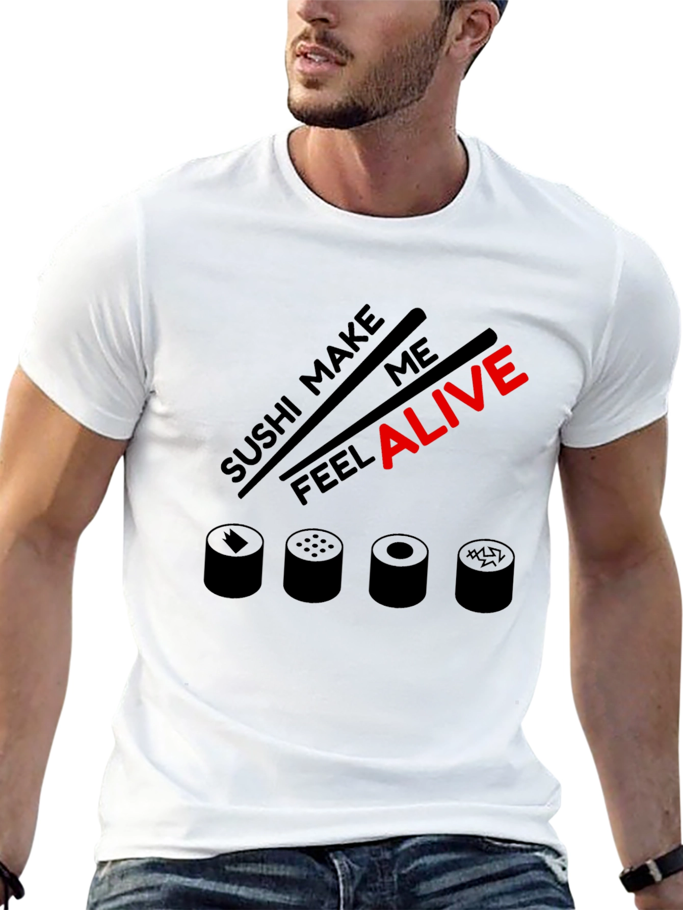 Black Sushi Lover Graphic Tee - Make Me Feel Alive view 13
