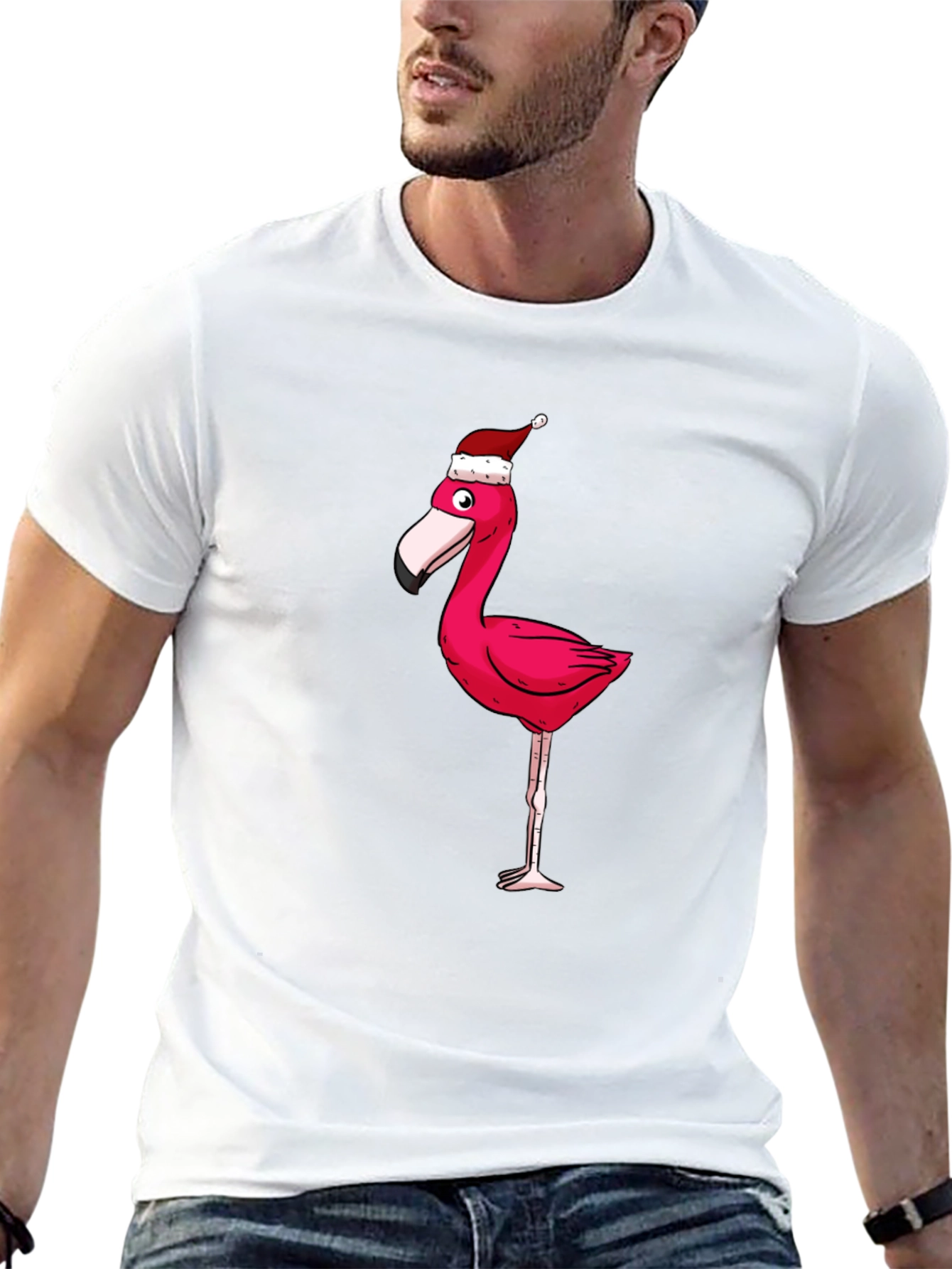 Black Festive Flamingo Graphic Tee view 13