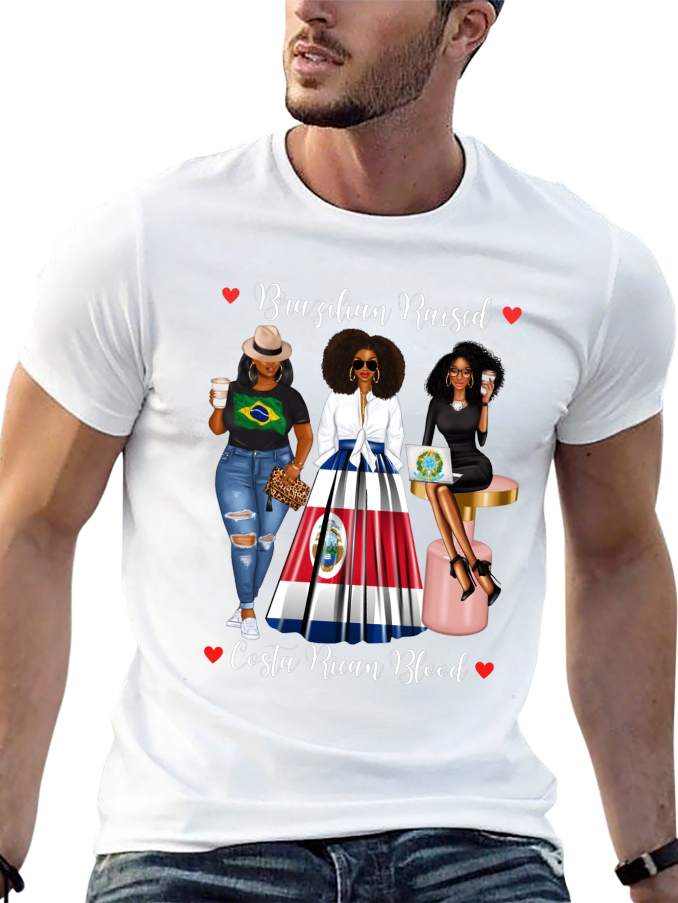 Black Brazilian Raised Costa Rican Blood T-Shirt view 13