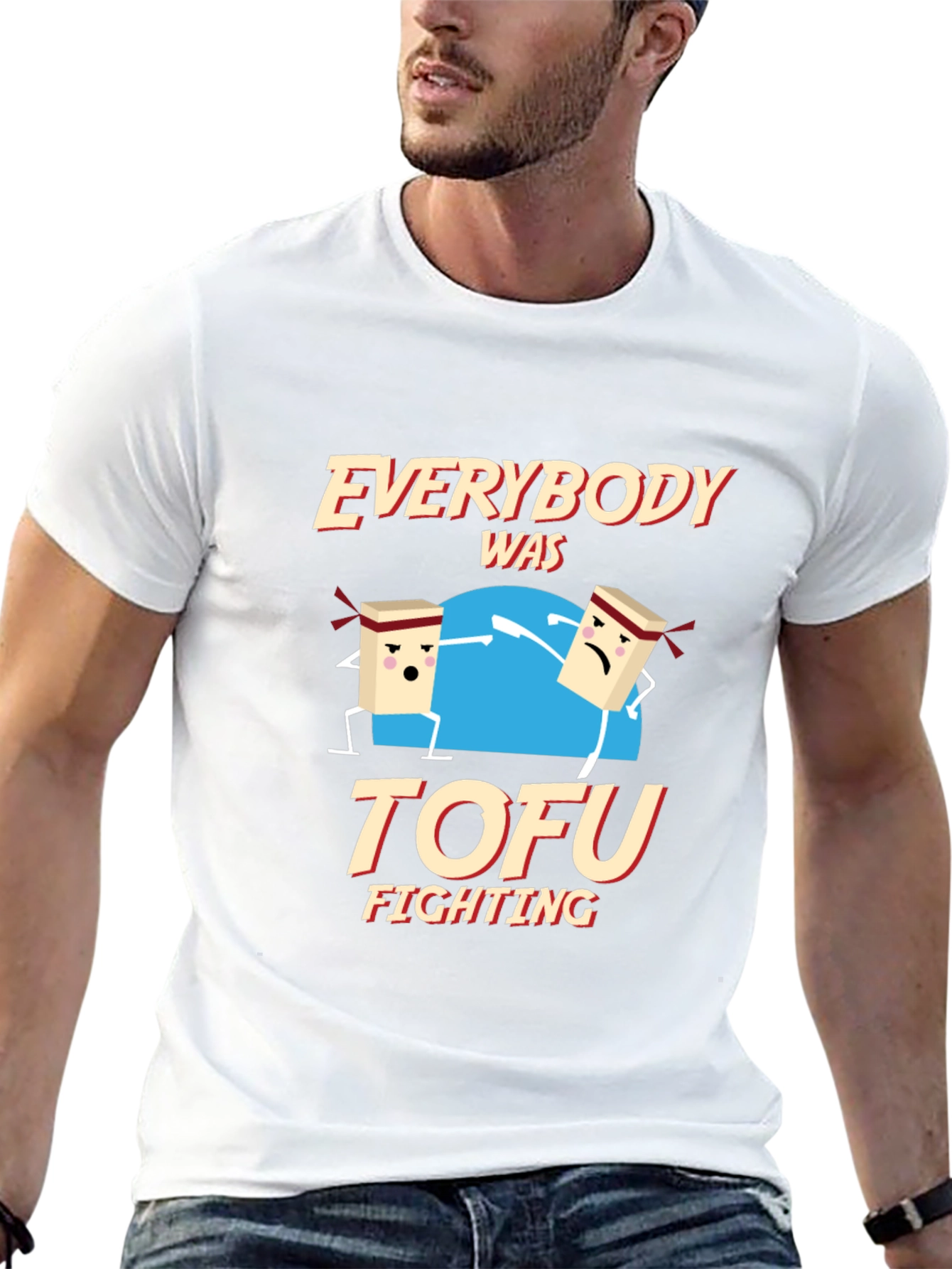 Black Everybody Was Tofu Fighting Graphic Tee view 13