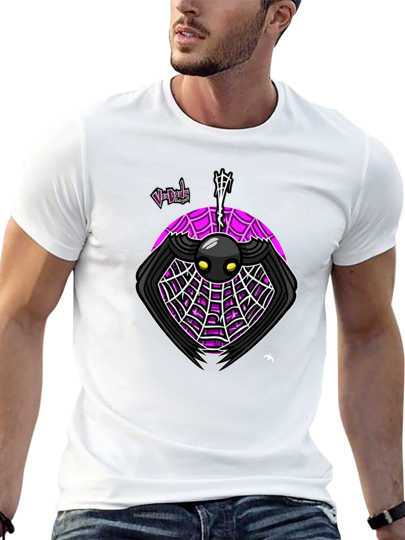 Black Spider Web Graphic Tee - Unique Design T-Shirt view 13